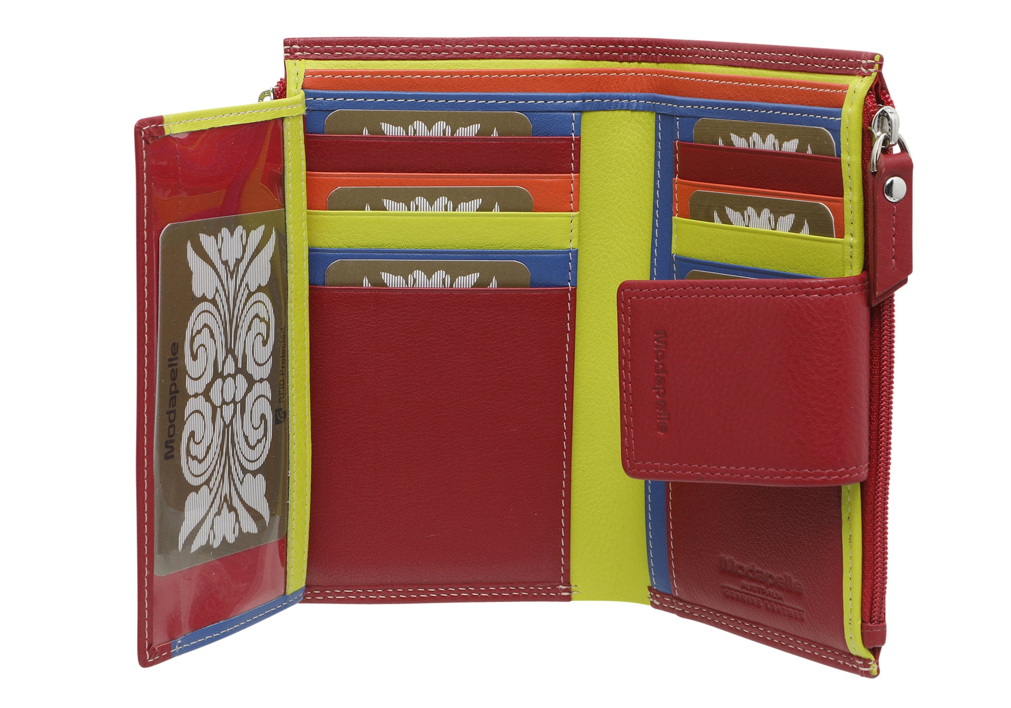 Modapelle Women's Genuine Leather Wallet 7275 - Slim RFID Blocking Bifold Wallet for Everyday Use & Travel