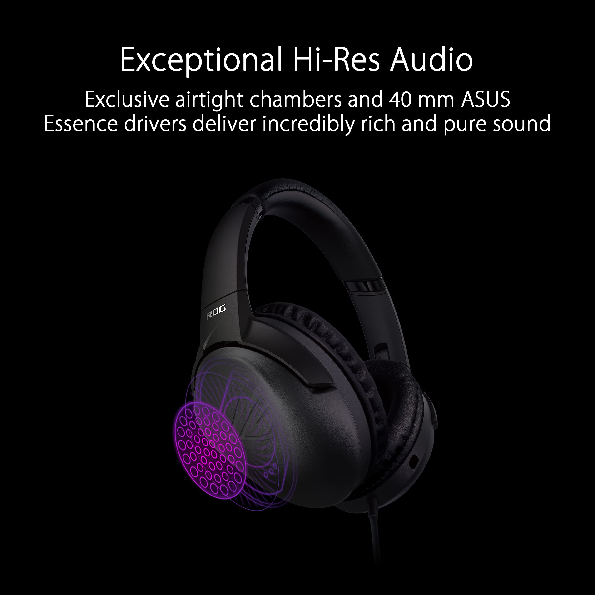 ASUS ROG Strix Go Core Wired Gaming Headset with 3.5mm Connector - Lightweight Over-Ear Headphones for PC, Mac, Nintendo Switch & PS4 (Black) - Perfect for Competitive Gaming & Long Sessions