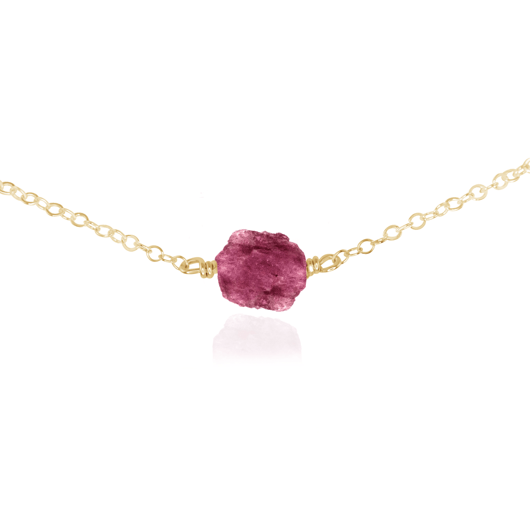 Natural Raw Pink Tourmaline Crystal Nugget Choker Necklace - Healing Stone Jewelry for Women, Spiritual Gift, Boho Style Accessory | Perfect for Meditation, Yoga & Energy Healing