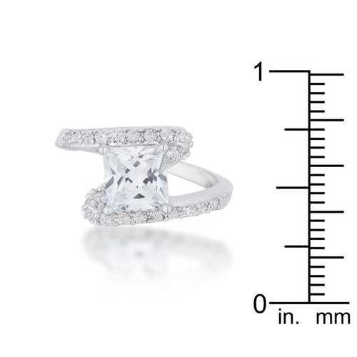 2.3ct CZ Statement Ring for Women - Elegant Rhodium Plated Cubic Zirconia Cocktail Ring | Perfect for Parties, Weddings & Special Occasions