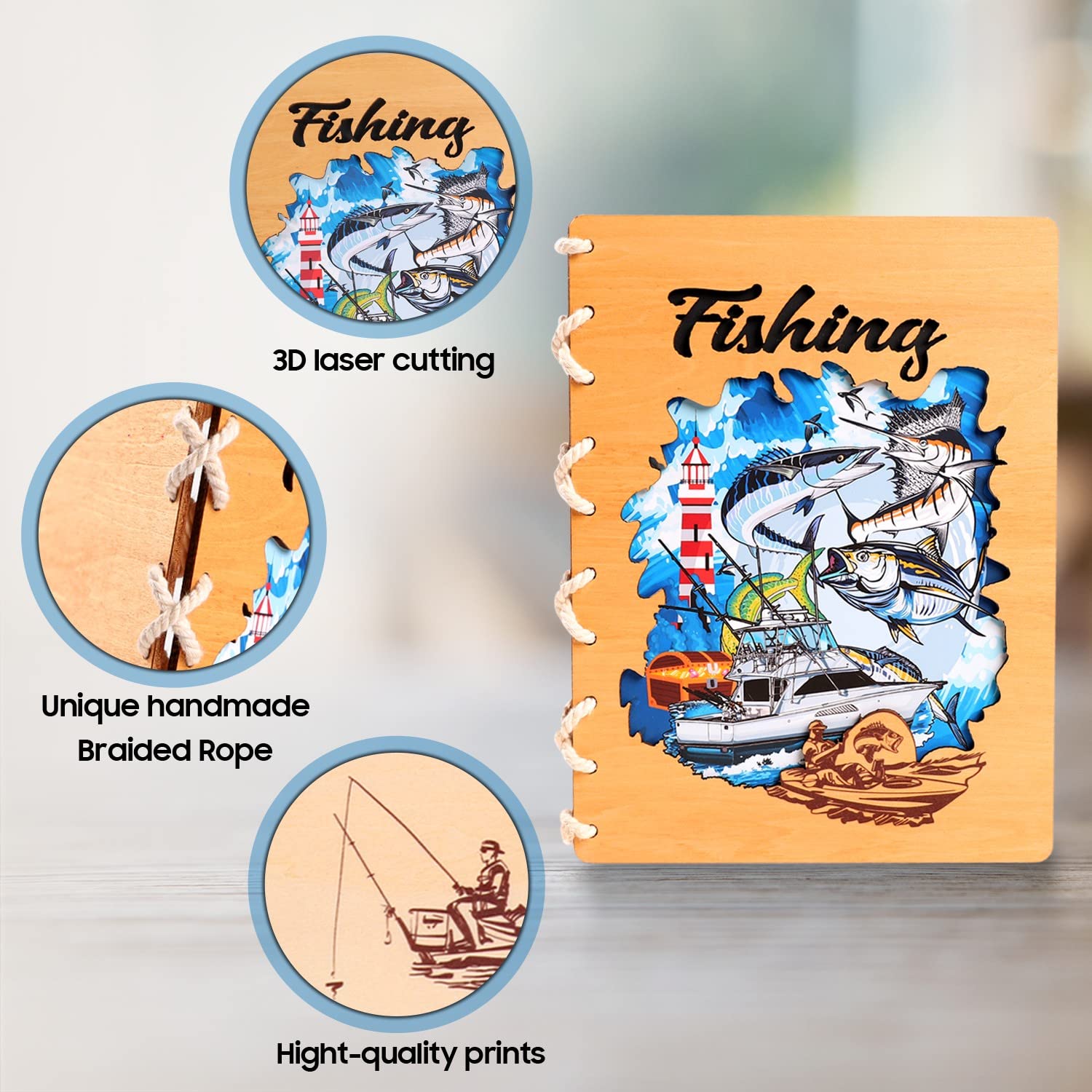 Unique Wooden Camping Cards for Father’s Day, Birthday, Anniversary - Eco-Friendly 6x8 inch Greeting Cards to Show Appreciation - Perfect for Outdoor Lovers, Gifts & Special Occasions