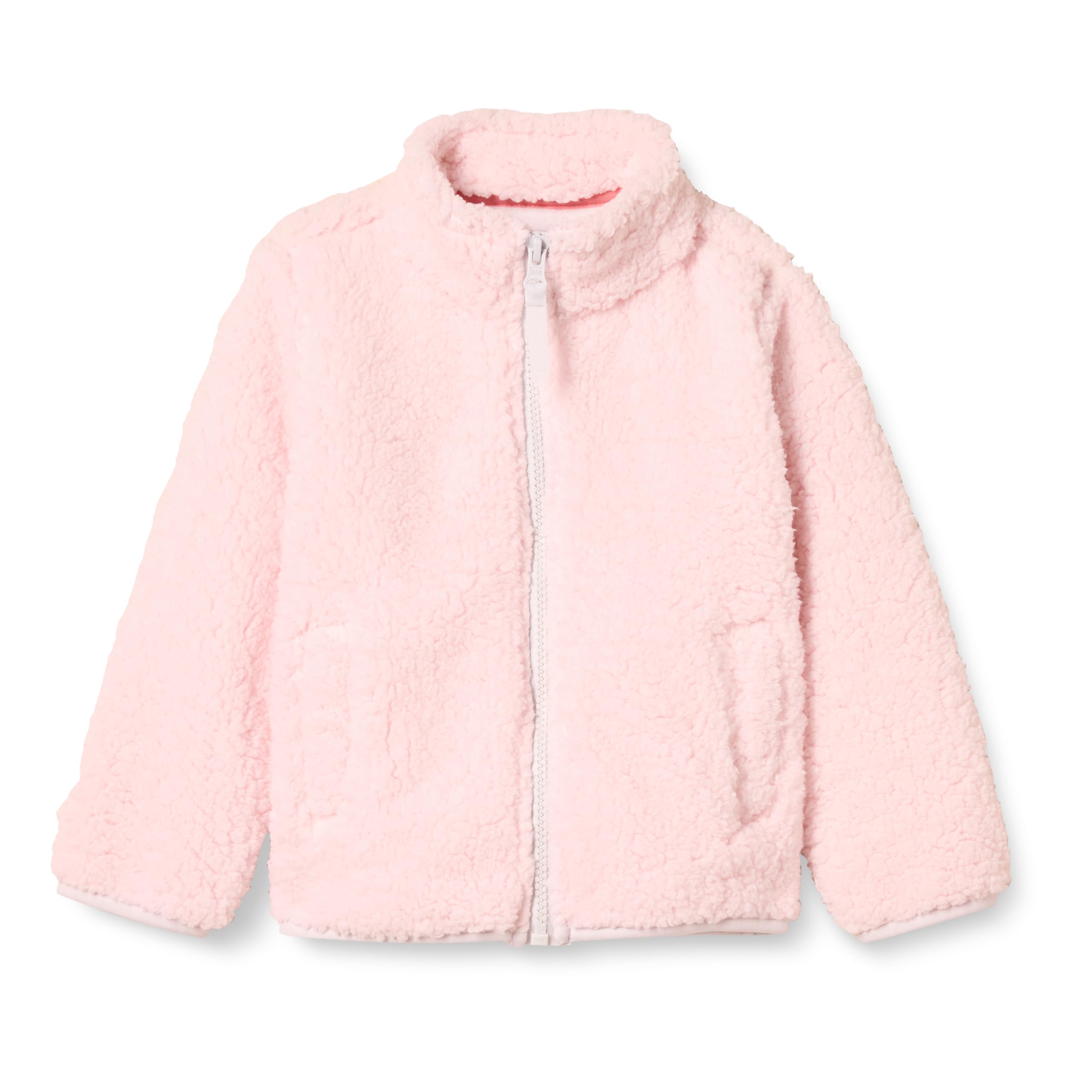 Amazon Essentials Girls & Toddlers' Sherpa Fleece Full-Zip Jacket - Warm Winter Coat for Kids - Perfect for School, Outdoor Play & Cold Weather Activities