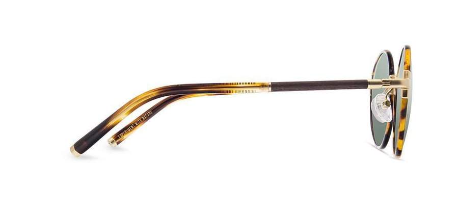 Shwood Hawthorne Acetate Sunglasses - Tortoise & Matte Gold Frame with G15 Lens - Stylish UV Protection for Outdoor Activities & Driving