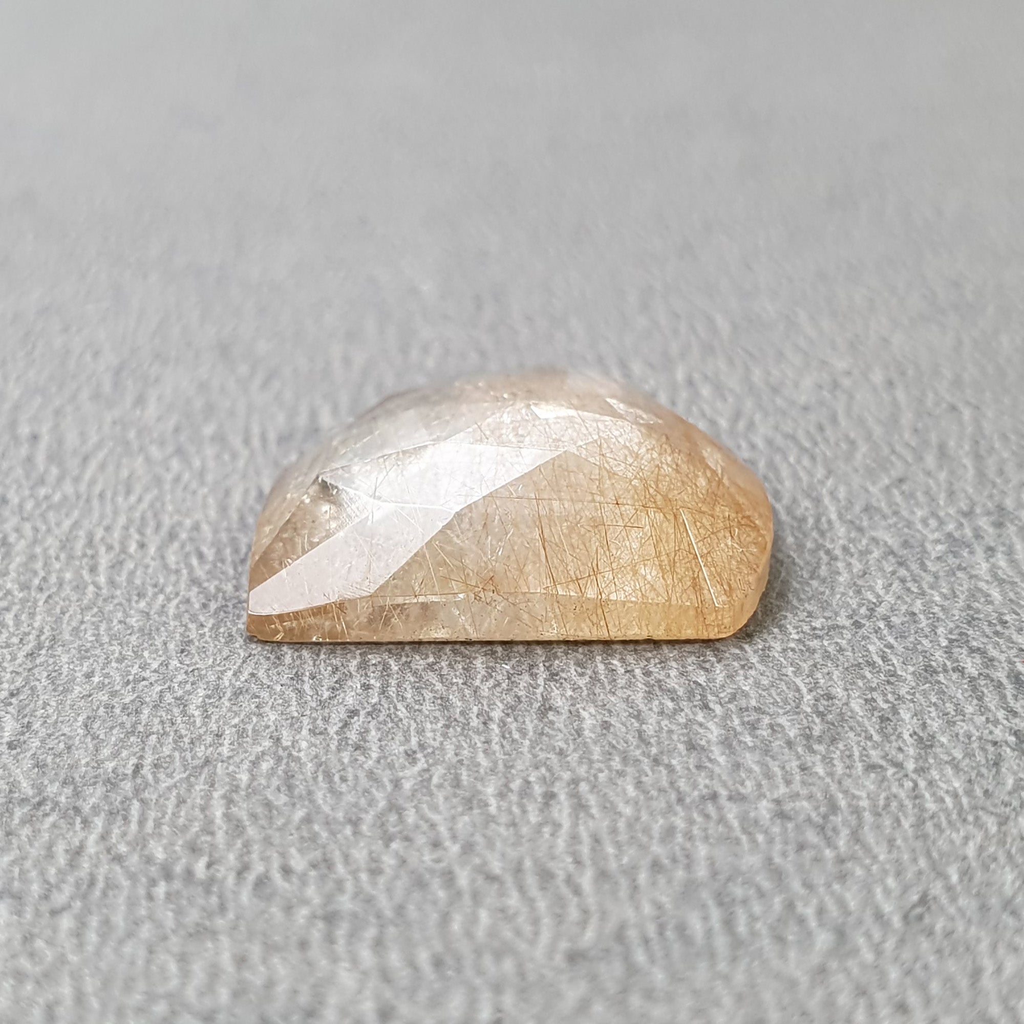 Natural Brown Rutile Quartz Gemstone Rose Cut - 9.10cts Untreated Unheated Uneven Shape 16mm | Healing Crystal Jewelry Making, Meditation & Energy Work (With Video)