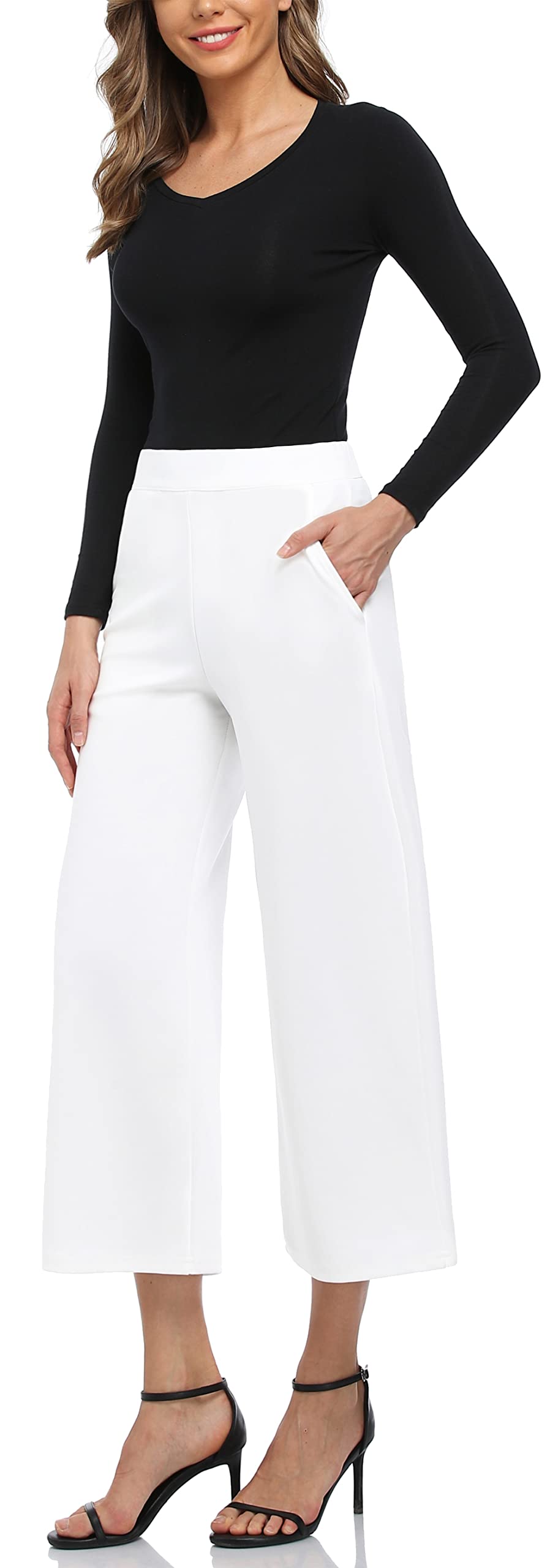 **MISS MOLY Women's Wide Leg Palazzo Pants - Business Casual Cropped Capris for Office & Travel**    (场景补充: Perfect for Work, Vacation, and Everyday Comfort)