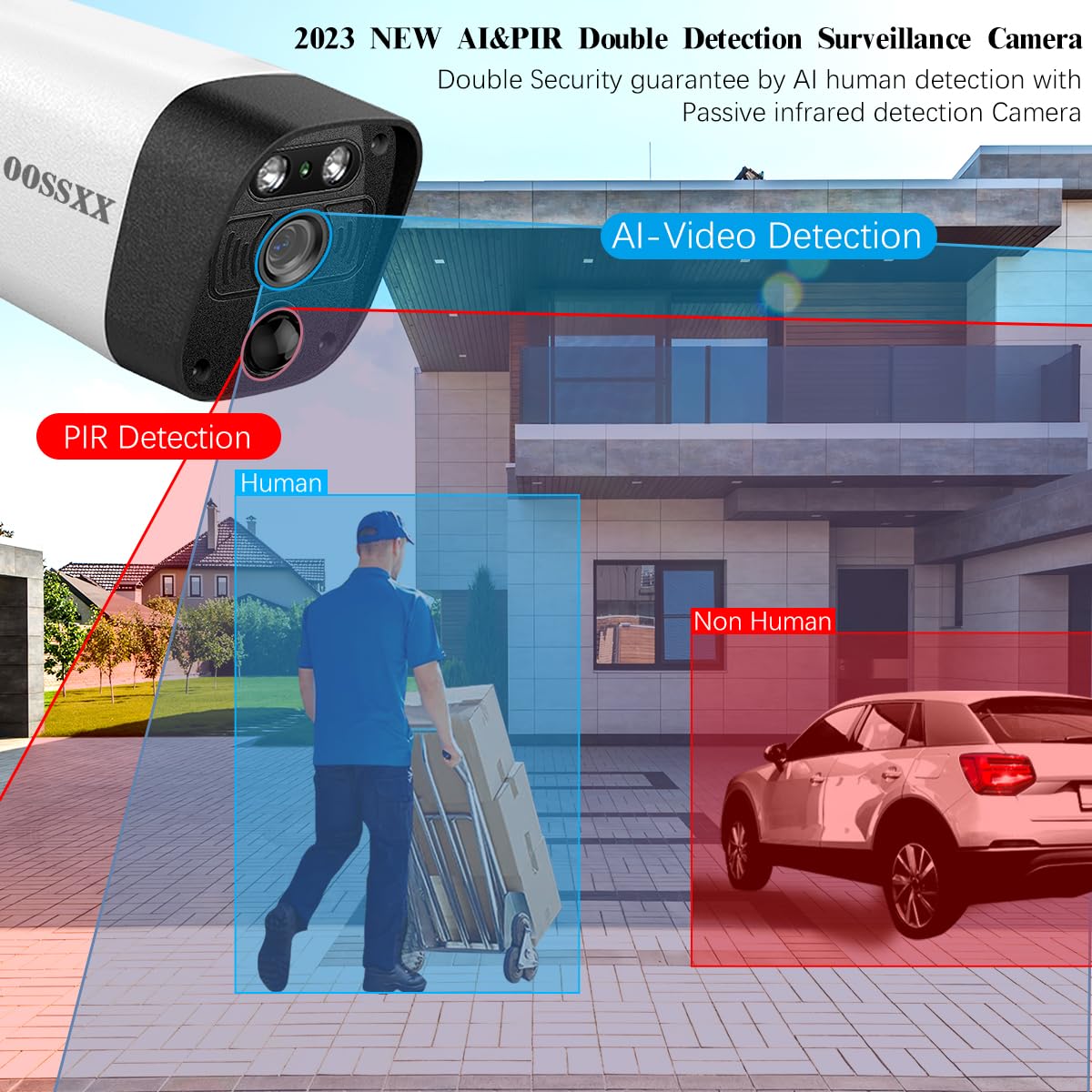 4K PIR POE Security Camera - 8MP Outdoor/Indoor Waterproof Wired Surveillance Camera with Night Vision & POE Extender Kit | Home & Business Security Monitoring System for Driveway, Garage & Property Protection