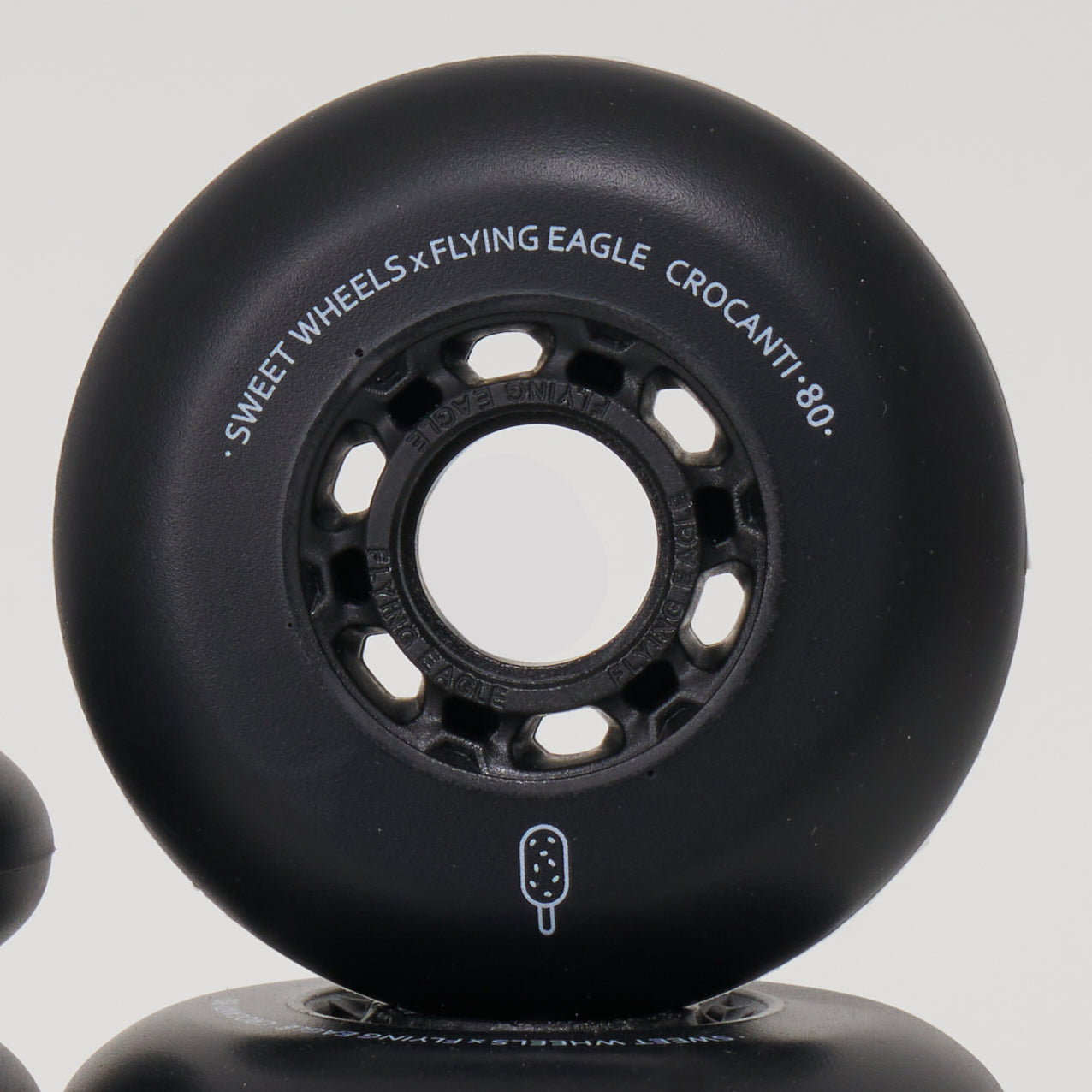 Flying Eagle Crocanti 80mm Inline Skate Wheels - High Performance Black Wheels for Aggressive Skating & Outdoor Rollerblading