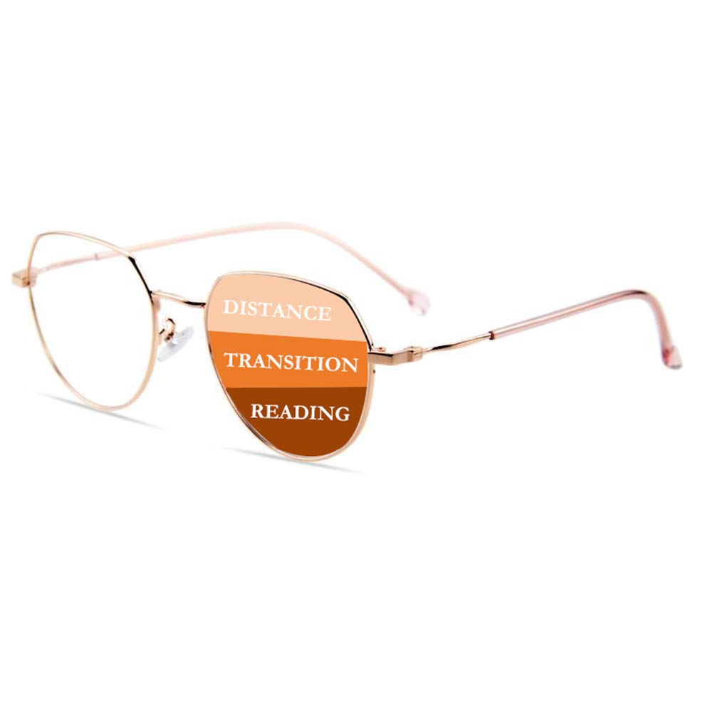 Progressive Multifocus Reading Glasses for Women - Lightweight Aviator Style Computer Eyewear for Reading, Working & Screen Time