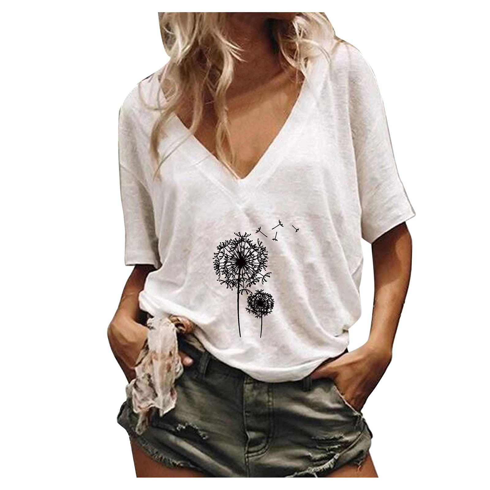 Women's Casual V-Neck Criss Cross T-Shirt - Short & Long Sleeve Blouse Tops for Everyday Wear | Perfect for Work, Dating & Weekend Outfits