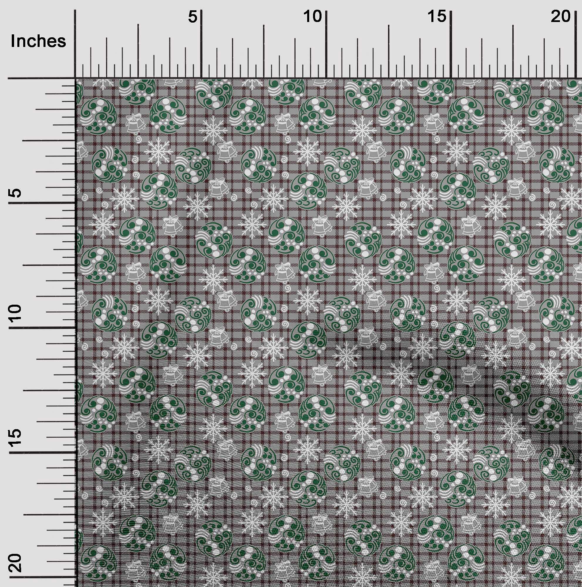 oneOone Rayon Gray Christmas Fabric - 56 Inch Wide Printed DIY Sewing Material for Clothing, Quilting & Holiday Decor | Premium by The Yard