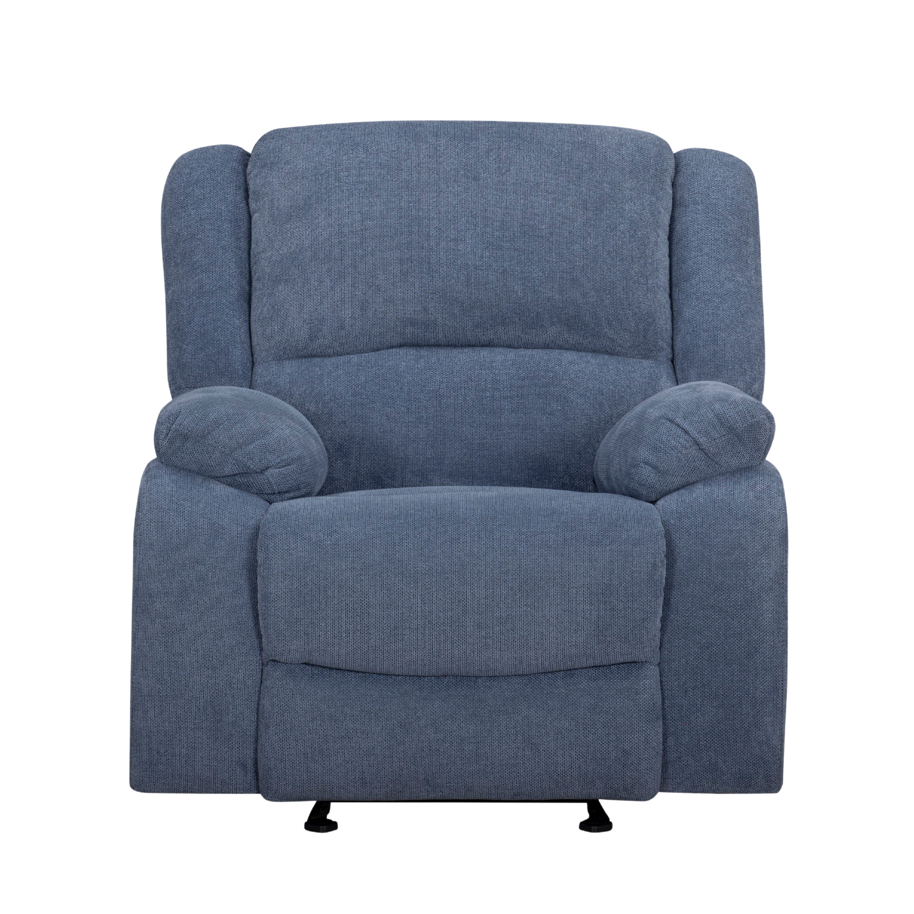 Roundhill Furniture Blitz Transitional Manual Recliner Chair - Comfortable Living Room Reclining Armchair for Relaxing, Reading & Watching TV