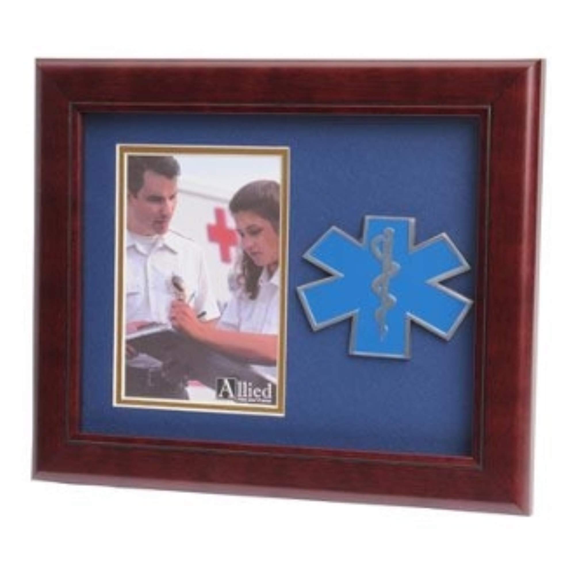 4x6 EMS Medallion Portrait Picture Frame - Elegant Display for Firefighter, EMT & First Responder Photos - Perfect for Home, Office & Memorial Displays
