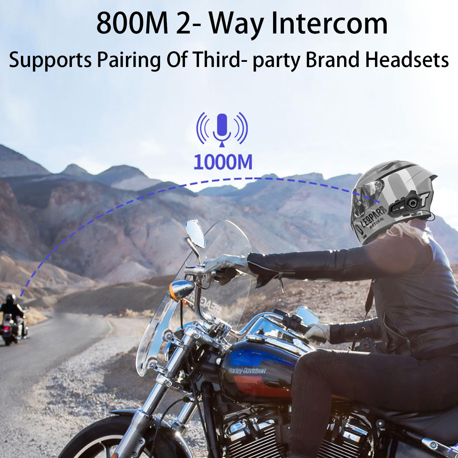 EuroFone S2 Bluetooth Motorcycle Helmet Headset - 800m Range Intercom for 2 Riders with CVC Noise Cancellation & HD Speakers | Perfect for Group Riding, Touring & Adventure Motorcycles (2-Pack)