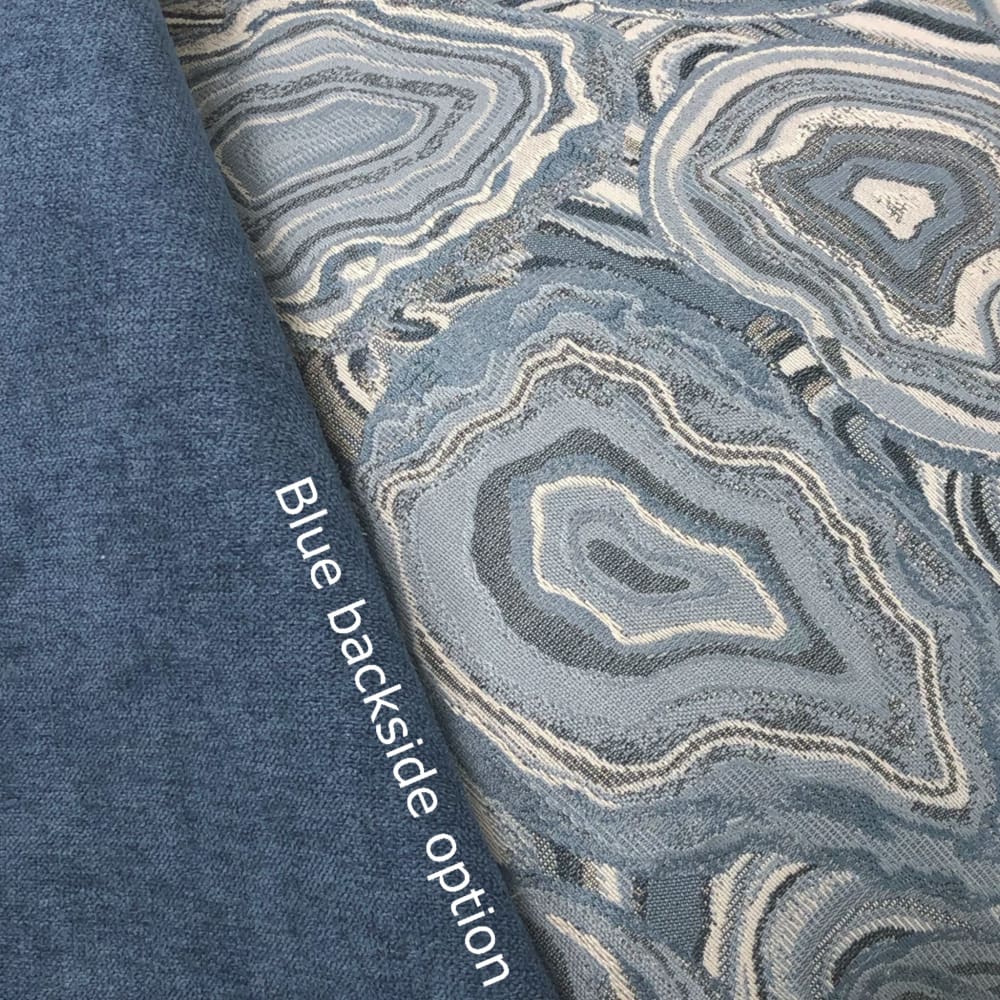Preziosa Blue Gray Off White Agate Geode Pattern Pillow Cover - Premium Kravet Fabric Home Decor for Living Room, Bedroom & Sofa