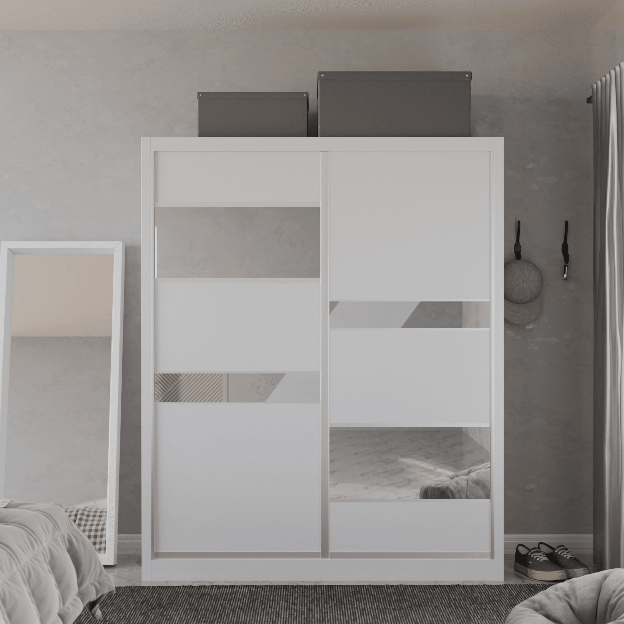 Micasa Modular Wardrobe W05 - Customizable Closet Organizer System with Sliding Doors & Shelves for Bedroom, Walk-in Closet, and Dorm Room Storage Solutions