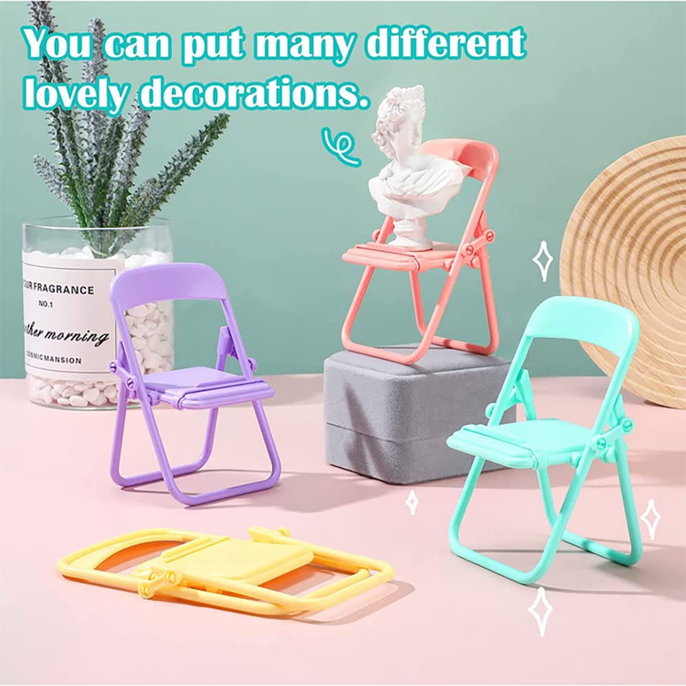 4Pcs Mini Foldable Phone Stand Holder - Portable Cute Candy Color Phone Stand for Smartphones, Tablets, E-Readers - Perfect for Desk, Bed, Travel & Watching Videos