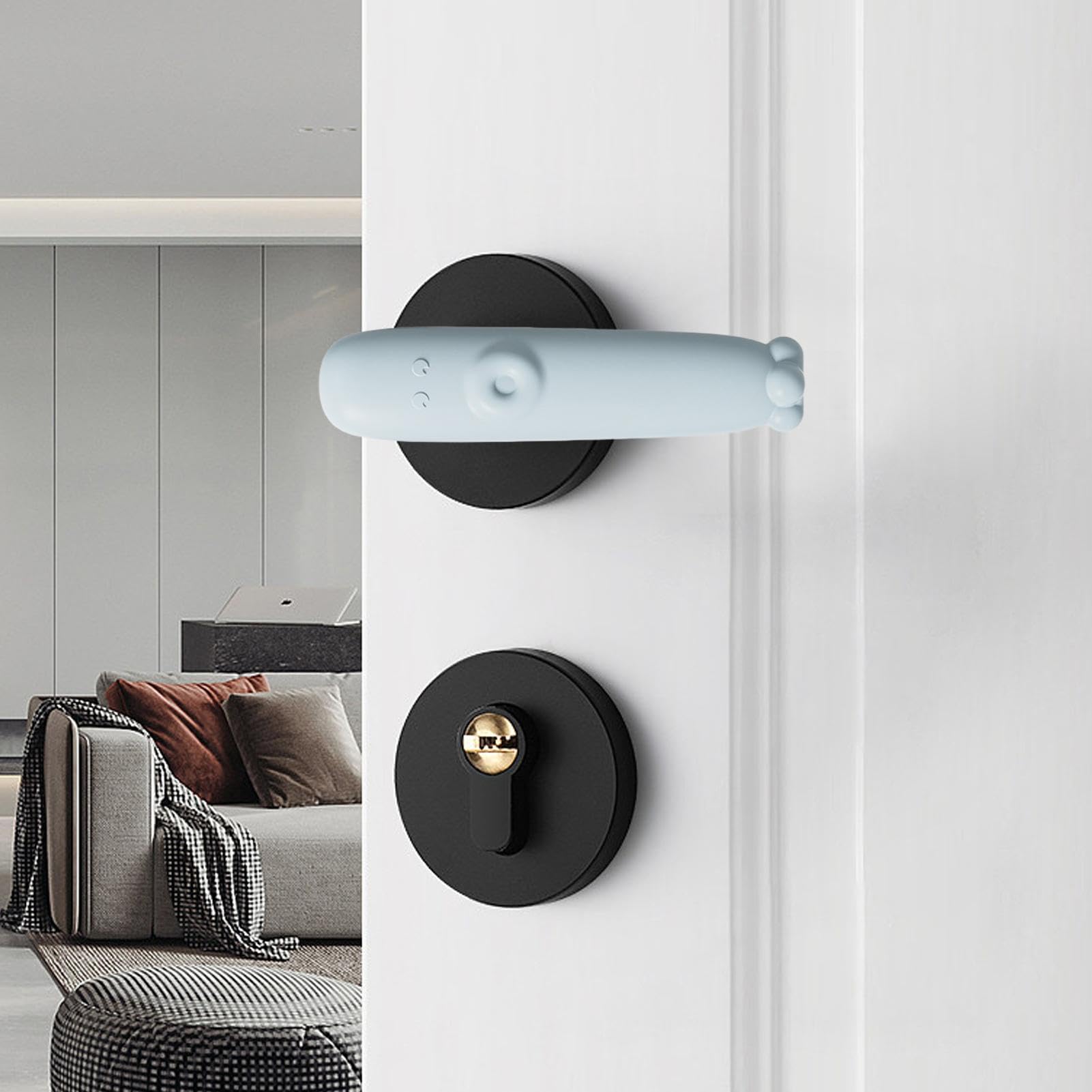 **Ayammahic Silicone Door Handle Protector - Soft All-Round Wrap Knob Cover for Child Safety, Baby Proofing for Living Room, Nursery & Bedroom - Prevent Pinched Fingers & Home Accidents**