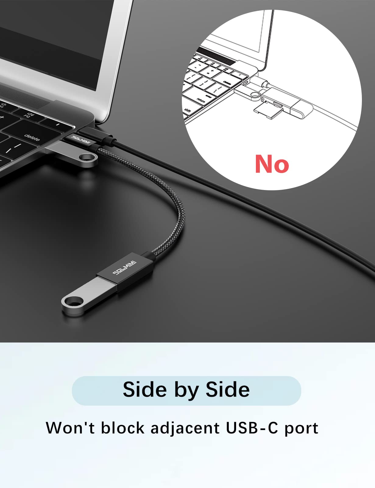 USB C to USB Female Cable (4FT/1.2M) - Type C Male to USB A 3.1 Female OTG Adapter - 5Gbps High Speed Data Transfer - Compatible with Samsung Galaxy S9/S10/S20/S21, MacBook Pro/Air 2020/2019/2018 - Perfect for Charging, Data Sync & Device Connectivity