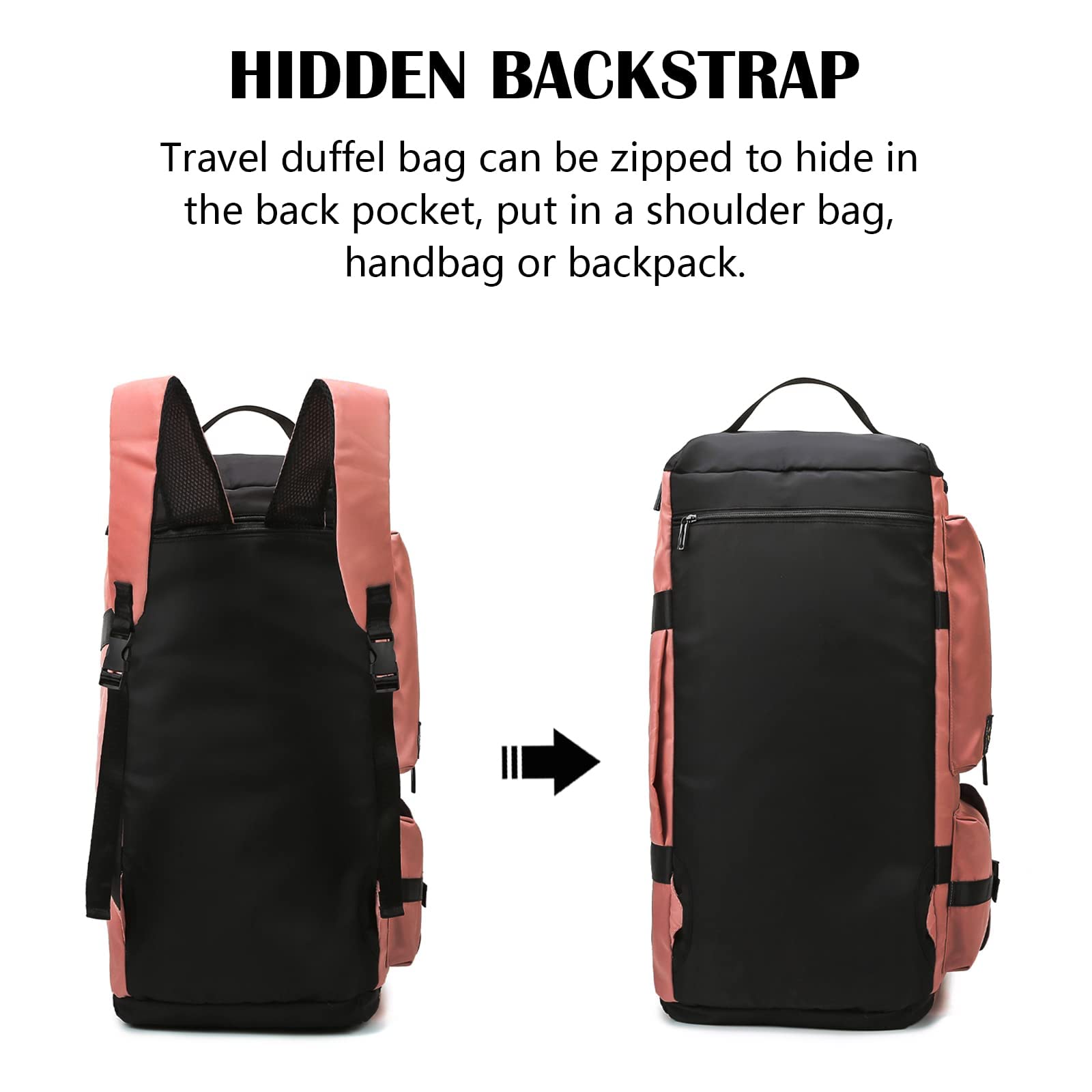 Myhozee 65L Waterproof Travel Duffle Bag with Shoe Compartment & Wet Pocket - Gym Sports Backpack for Men & Women - Perfect for Overnight Trips, Workouts, and Outdoor Adventures