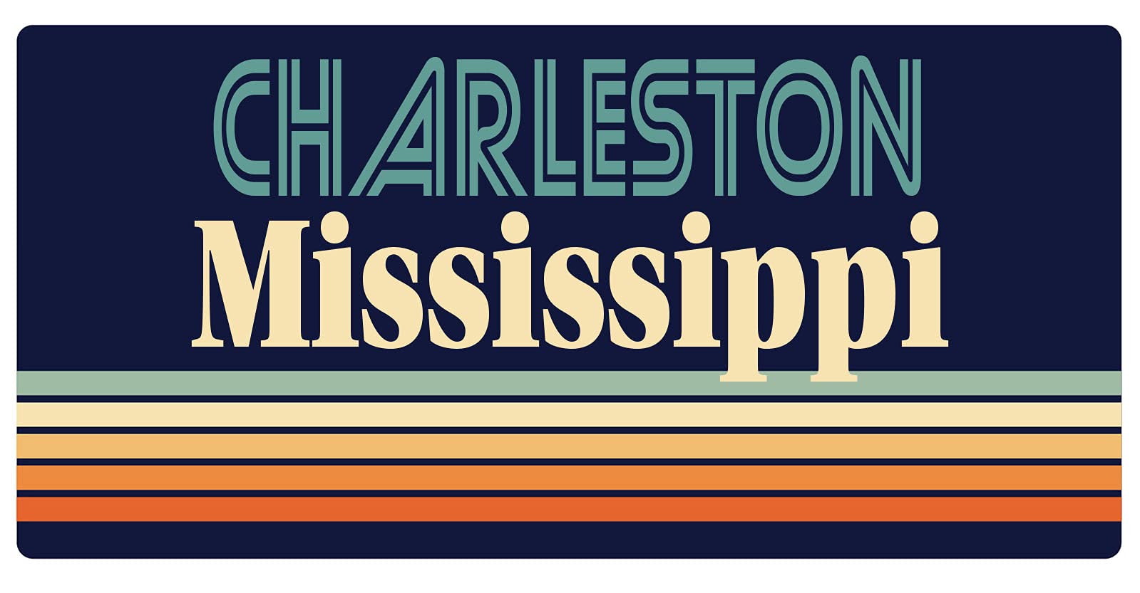 Charleston Mississippi 5 x 2.5-Inch Retro Fridge Magnet - Vintage Souvenir for Refrigerator, Office, or Travel Memories - Perfect for Home Decor & Gift Giving
