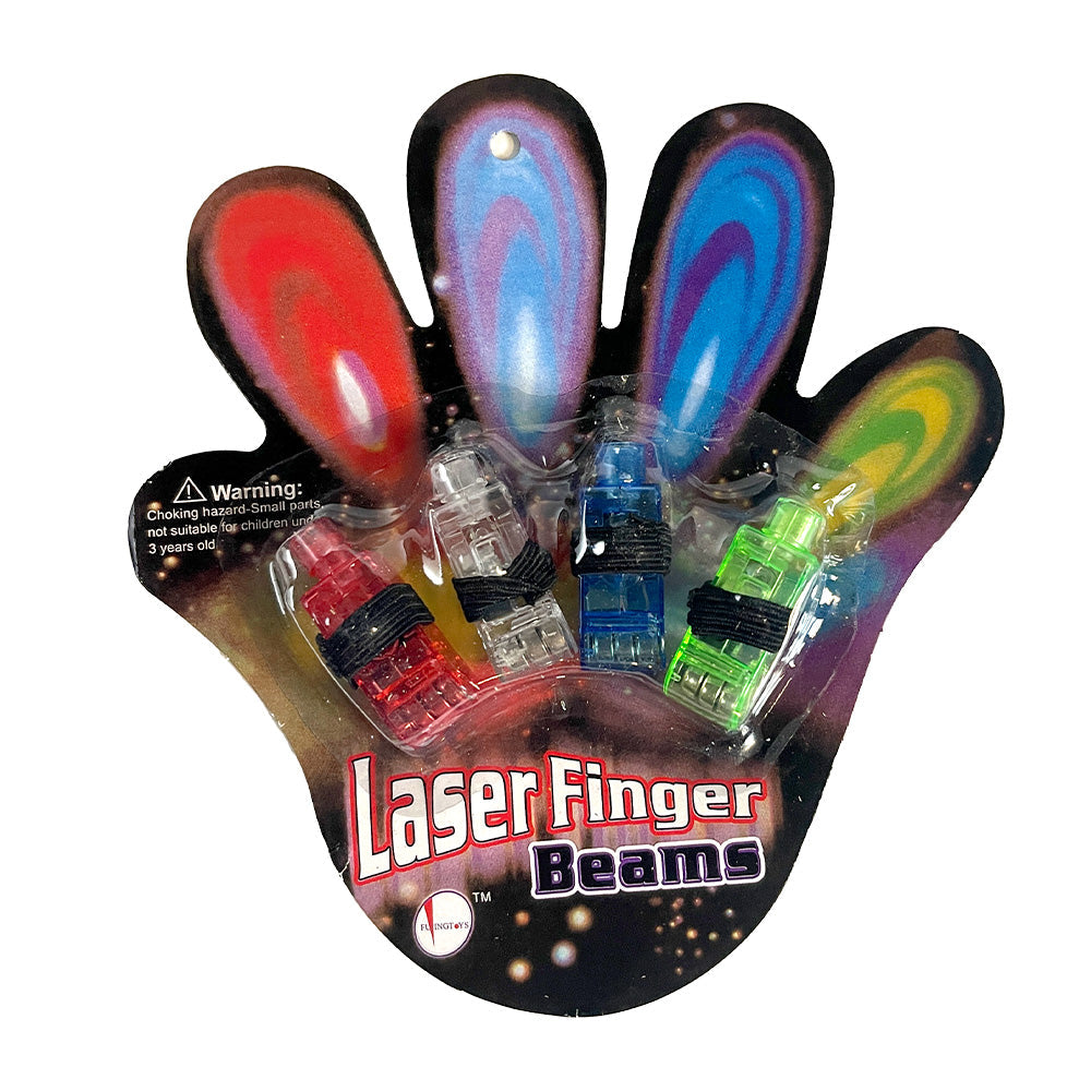 Laser Finger Beams Toy Set (4 Pack) - 12ct Box for Kids Party Favors, Halloween Costumes & Cosplay Accessories