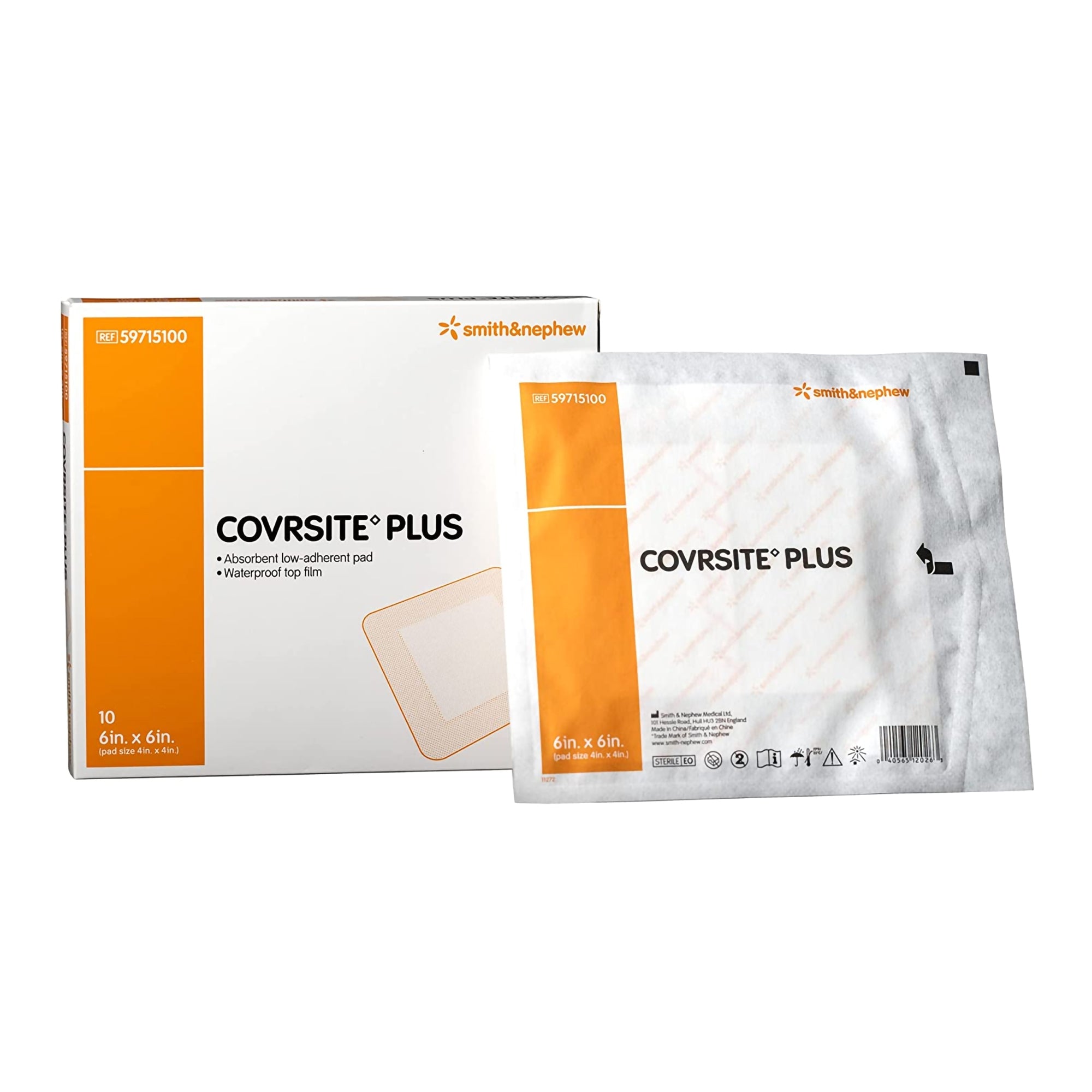 Waterproof Wound Dressing 6 x 6 Inches - Coversite Plus Adhesive Bandage for Cuts, Scrapes & Burns - Ideal for First Aid Kits, Outdoor Activities & Post-Surgery Care