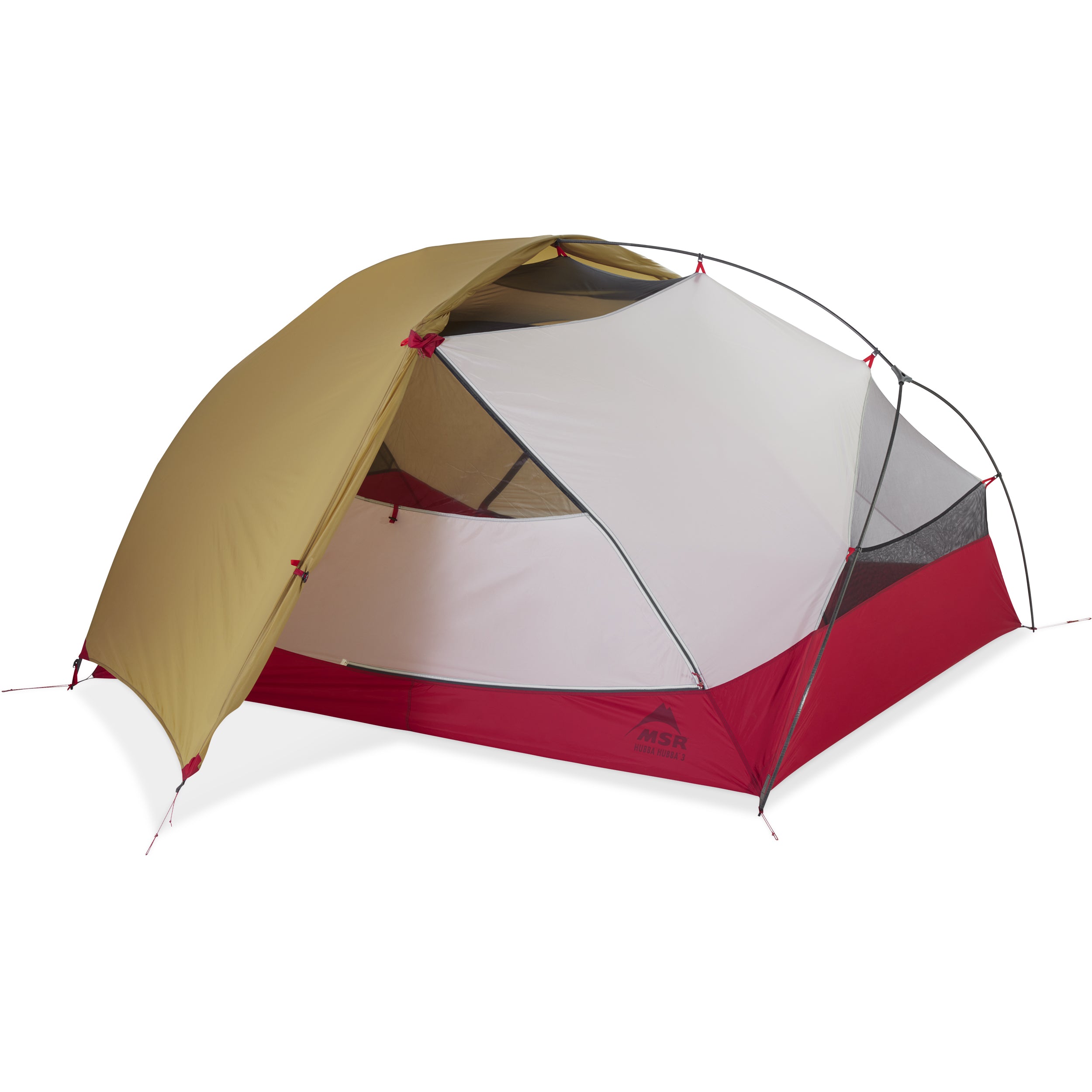 MSR Hubba Hubba 3-Person Lightweight Backpacking Tent - Ultralight Camping Shelter for Hiking, Backpacking & Outdoor Adventures | Waterproof & Windproof 3-Season Tent