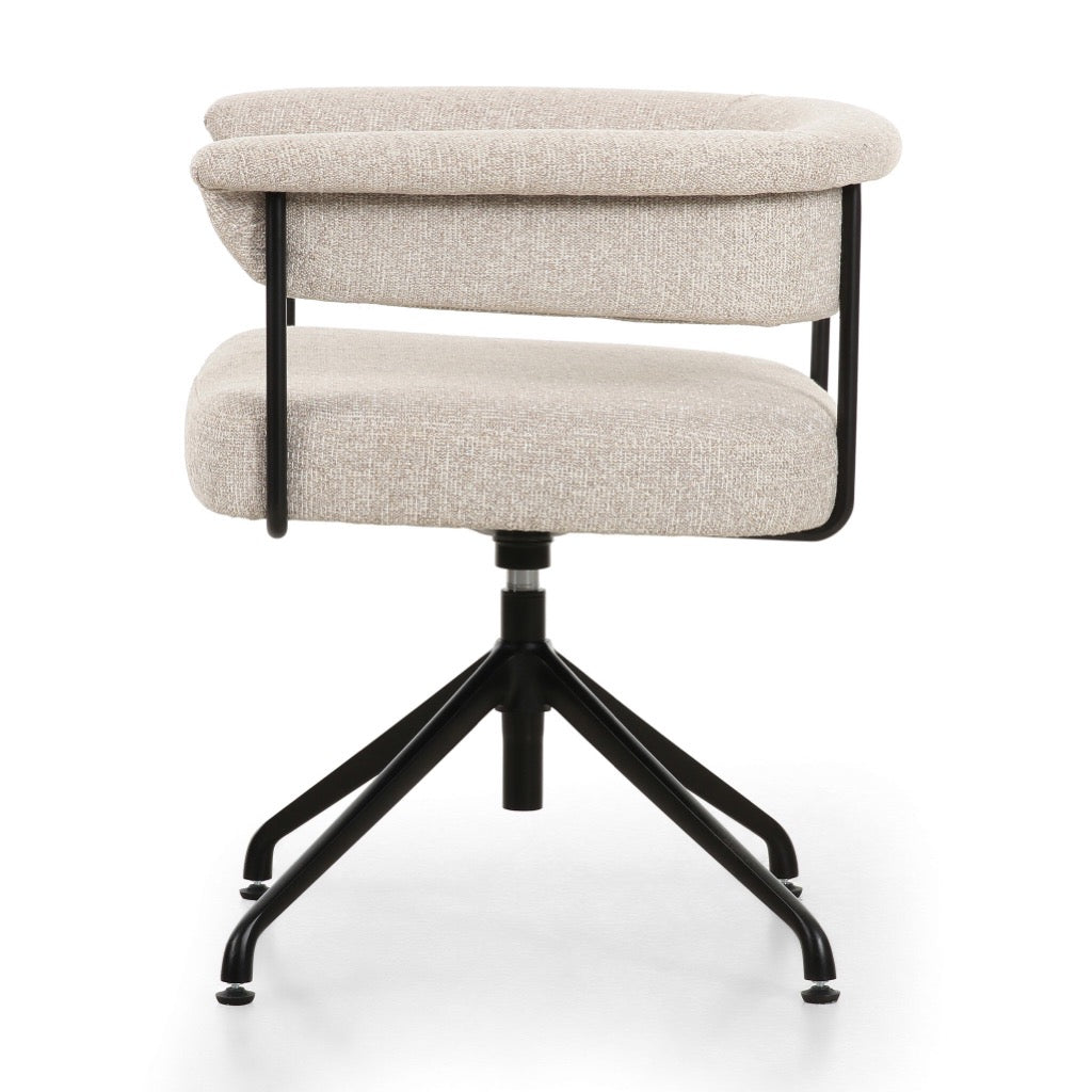 Ergonomic Carrie Desk Chair with Padded Seat - Light Camel Fabric for Home Office, Study & Workspace Comfort