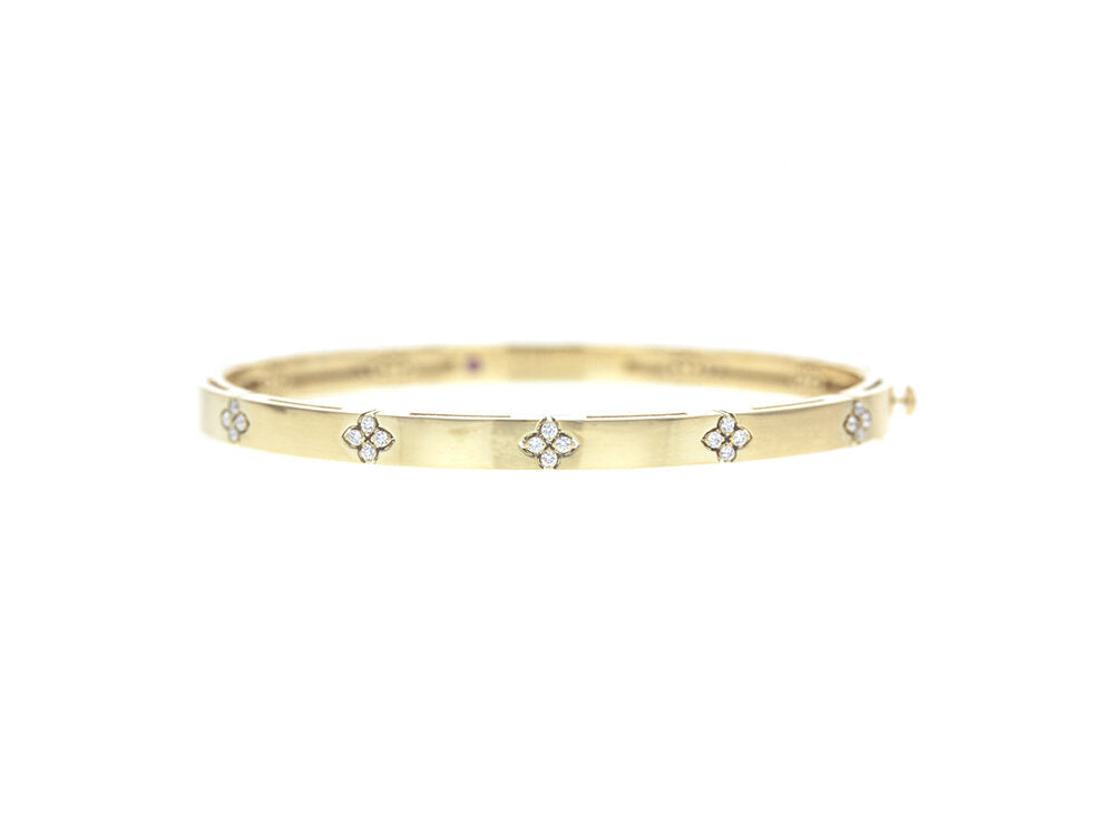 Roberto Coin Diamond Verona Bangle Bracelet - 18K Gold Plated Luxury Jewelry for Women, Elegant Tennis Bracelet for Weddings & Special Occasions