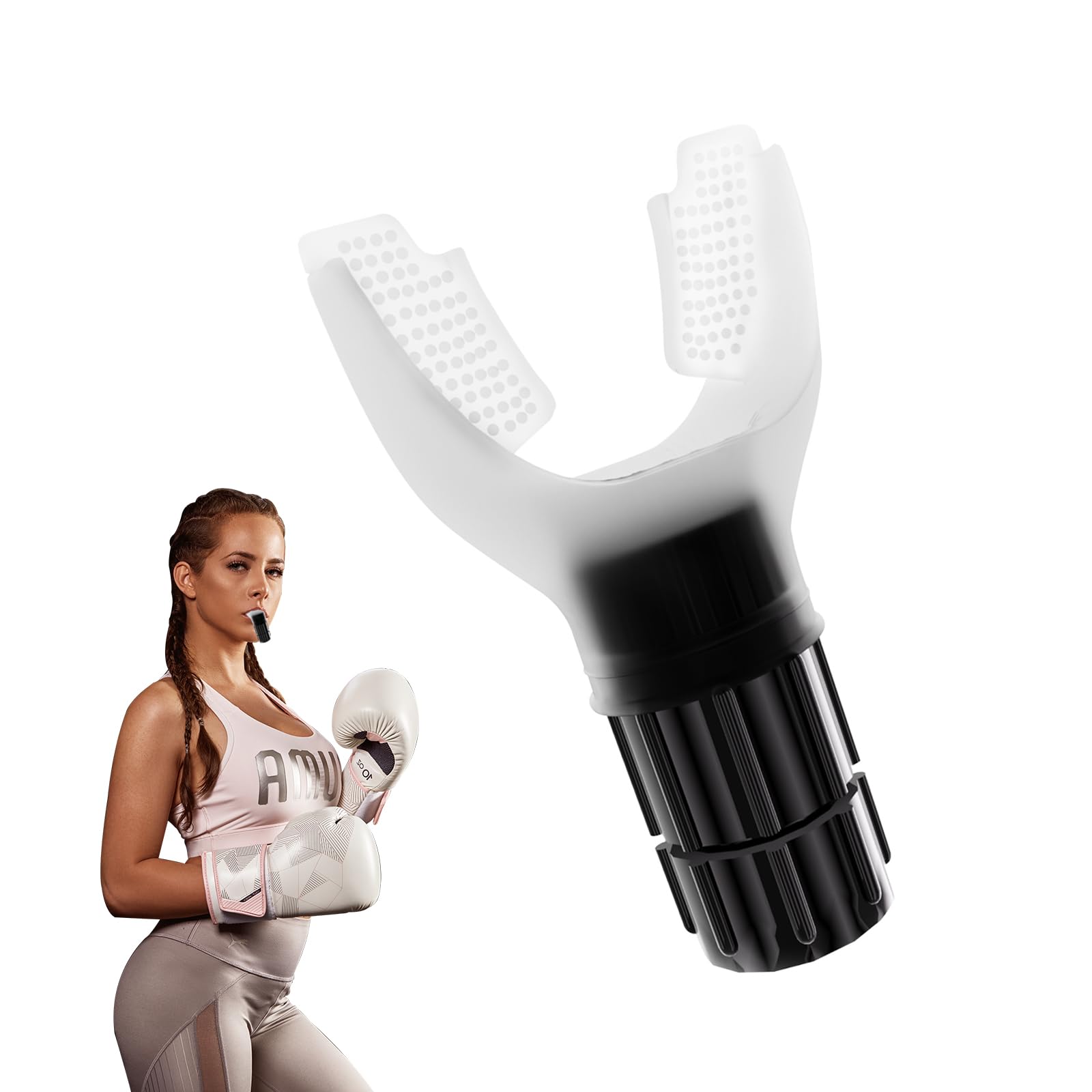 YGYOYF Adjustable Silicone Breathing Trainer - Oxy-Fit Lung Exerciser for Improved Respiratory Health, Easy to Clean & Use (White) | Perfect for Athletes, Singers & COPD Patients