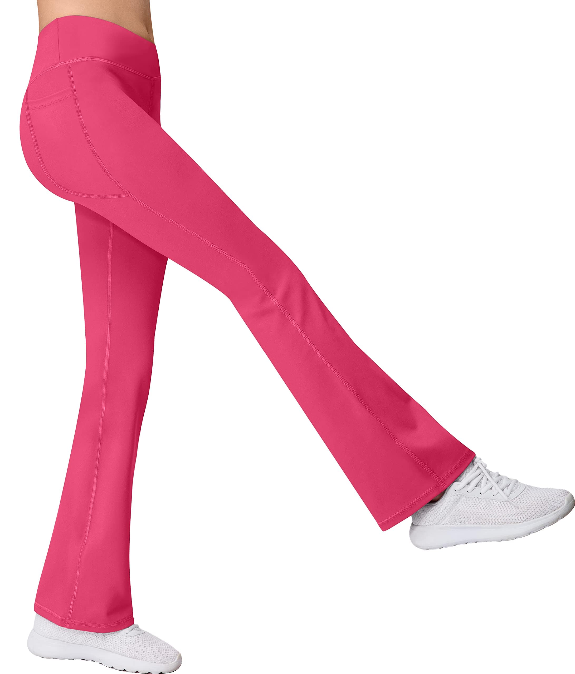 AENLLEY Girls Bootcut Yoga Pants with Pockets - High Waisted Stretchy Flare Leggings for Teens & Kids | Comfortable Dance, Yoga & Casual Wear