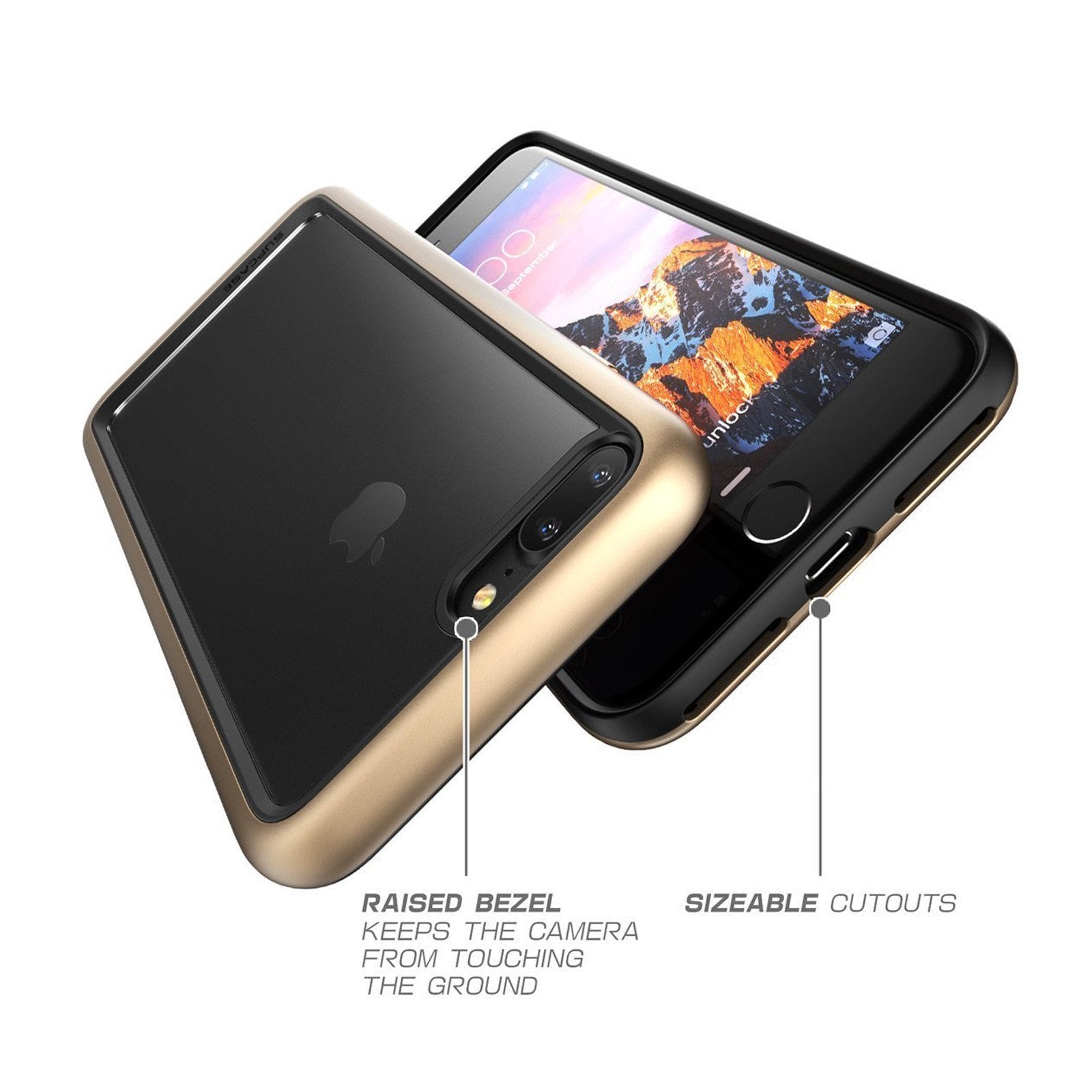 iPhone 7 Plus / 8 Plus Case, SUPCASE Unicorn Beetle Series Premium Hybrid Protective Cover with Built-in Screen Protector (Gold) - Shockproof & Slim Design for Everyday Use, Outdoor Activities & Travel Protection