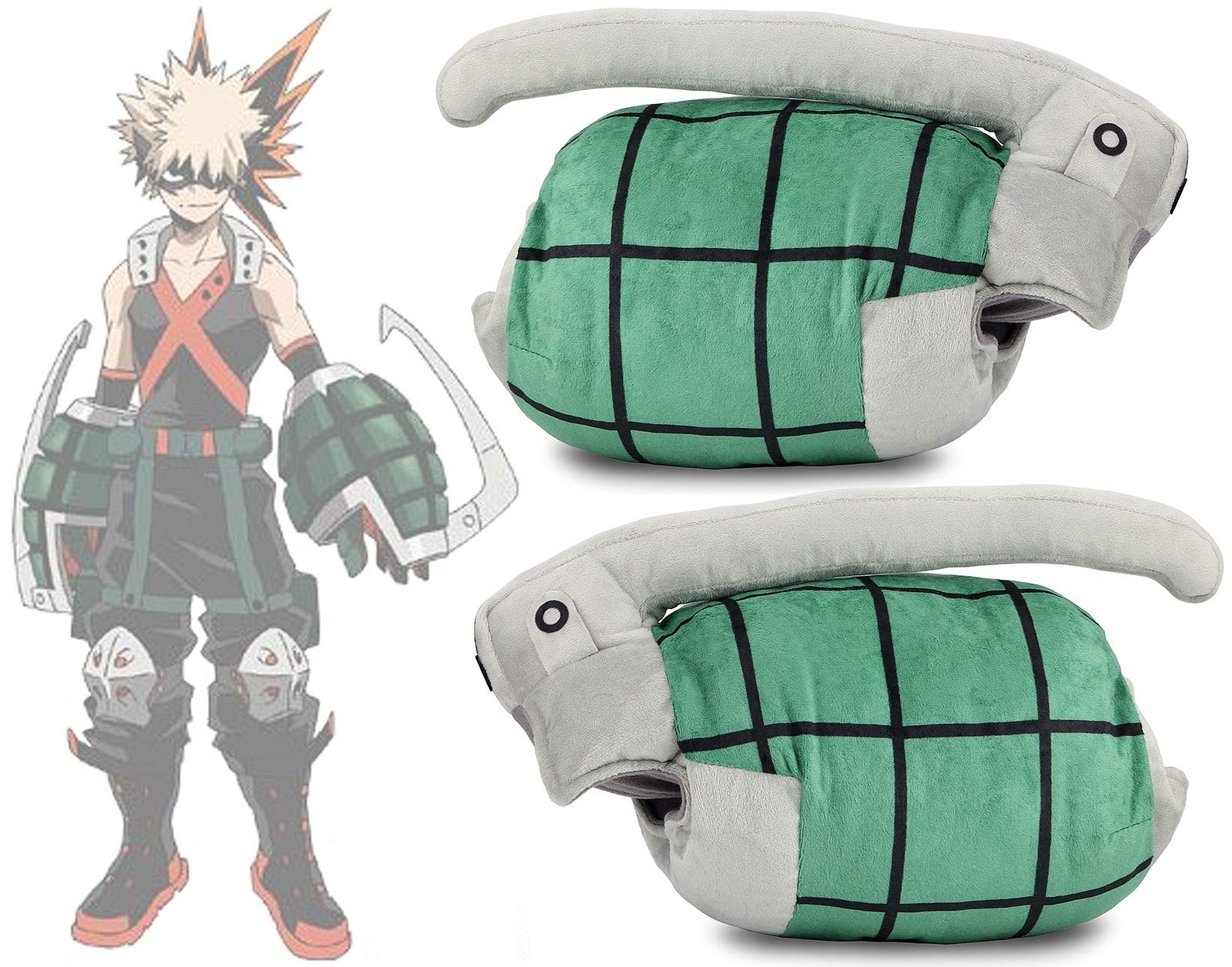 Roffatide Anime Katsuki Bakugo Plush Pillow - Grenade Shaped Cosplay Throw Pillow Set of 2 for My Hero Academia Fans | Perfect for Bedroom Decor, Anime Collectibles & Gift Giving