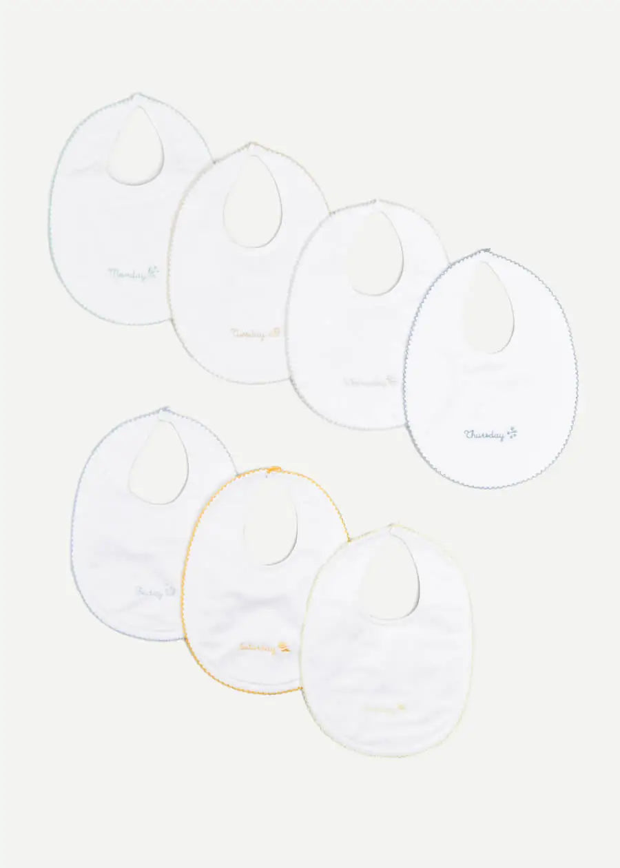 7-Pack White Baby Bibs Set - Soft & Absorbent for Feeding, Mealtime, and Everyday Use