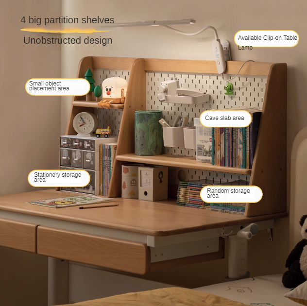 Solid Beech Wood Adjustable Lift Study Desk - Perfect for Home Office, Reading & Writing Workspace