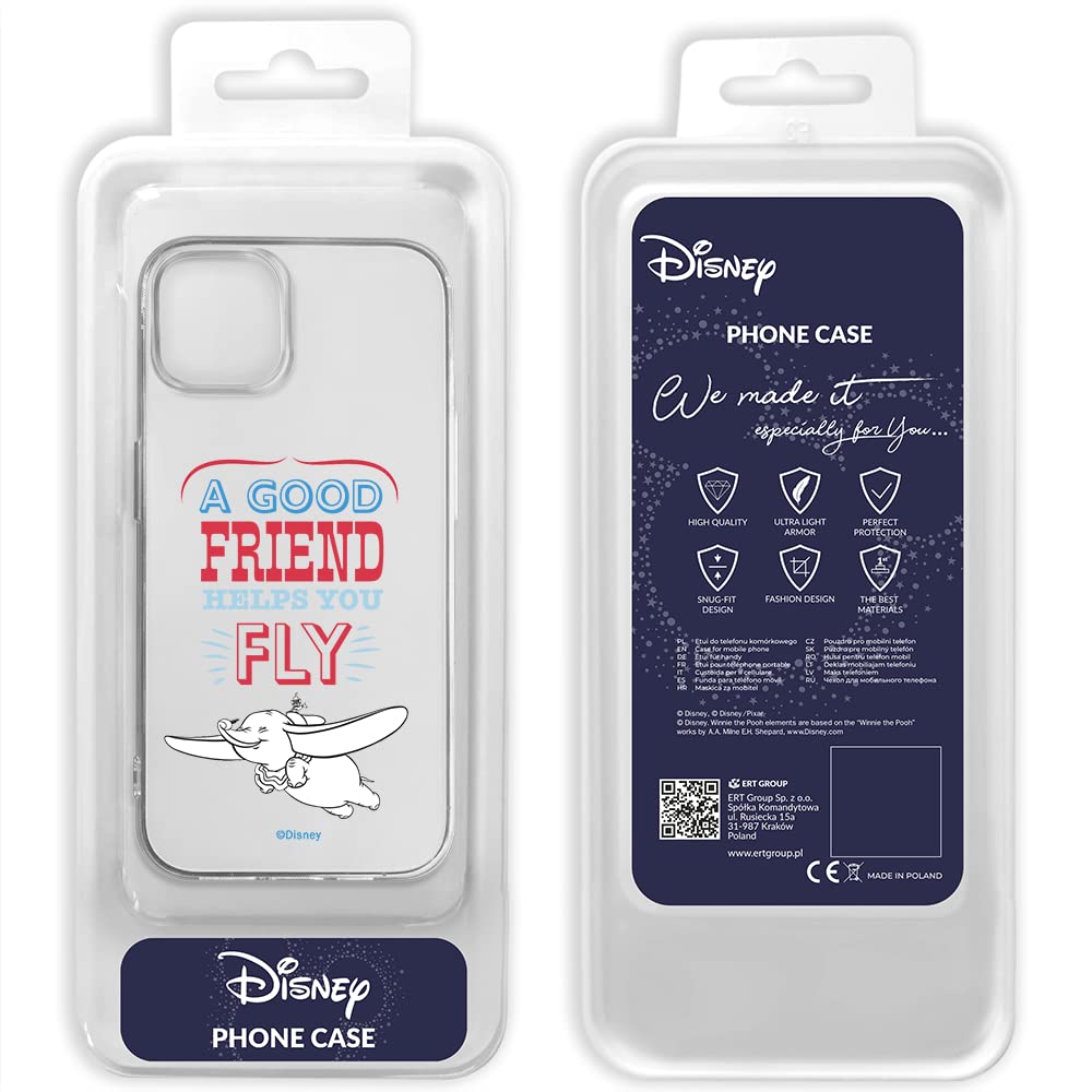 Official Disney Dumbo iPhone 14 Case - Licensed Transparent Protective Cover for Apple iPhone 14 | Perfect Fit, Durable Protection for Everyday Use & Travel