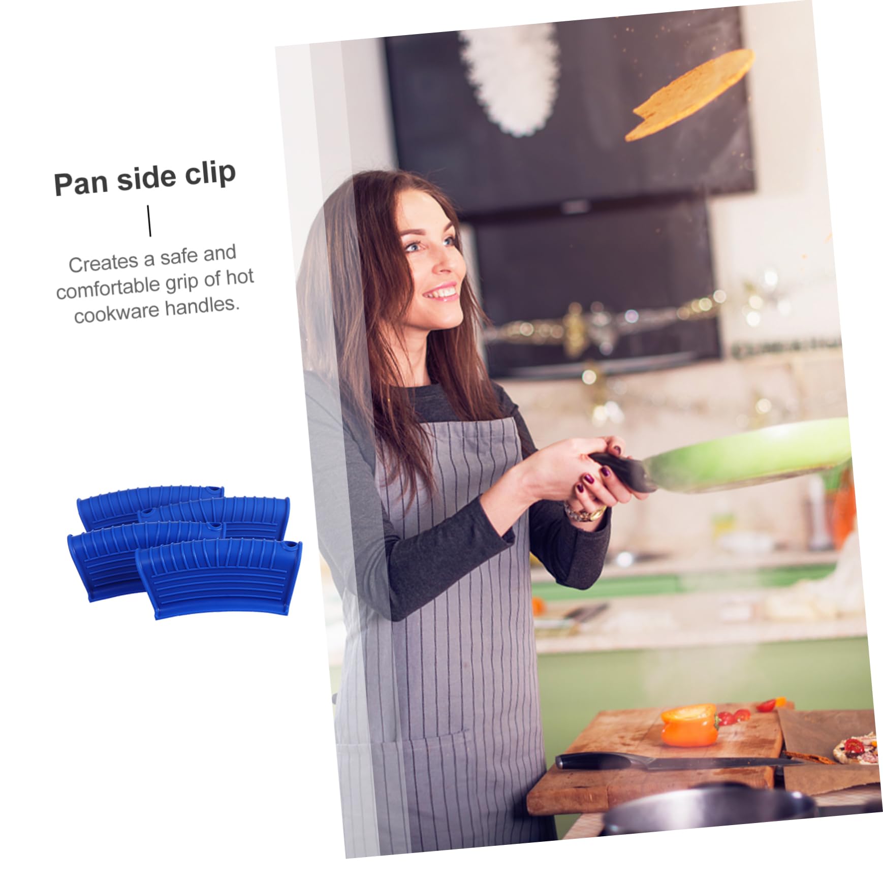 DOITOOL 4-Piece Silicone Pot Handle Covers - Heat Resistant Skillet Grip Protectors for Cast Iron Pans, Woks & Mini Saucepan - Perfect for Cooking, Baking & Serving Hot Dishes Safely