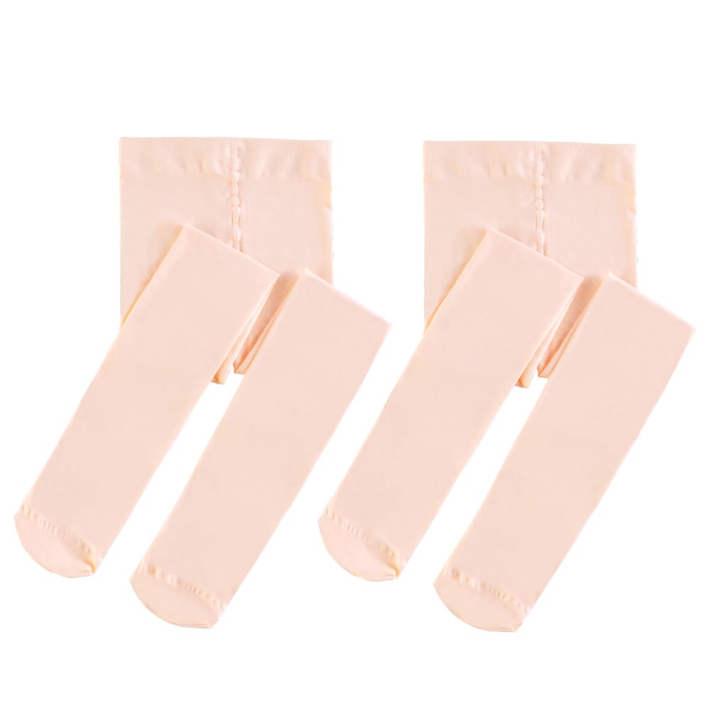 EQSJIU Girls Ballet Dance Tights - Ultra Soft Stretchable Footed Leggings for Ballet, Jazz & Dance Class (Pink) - Perfect for Recitals, Practice & Winter Warmth