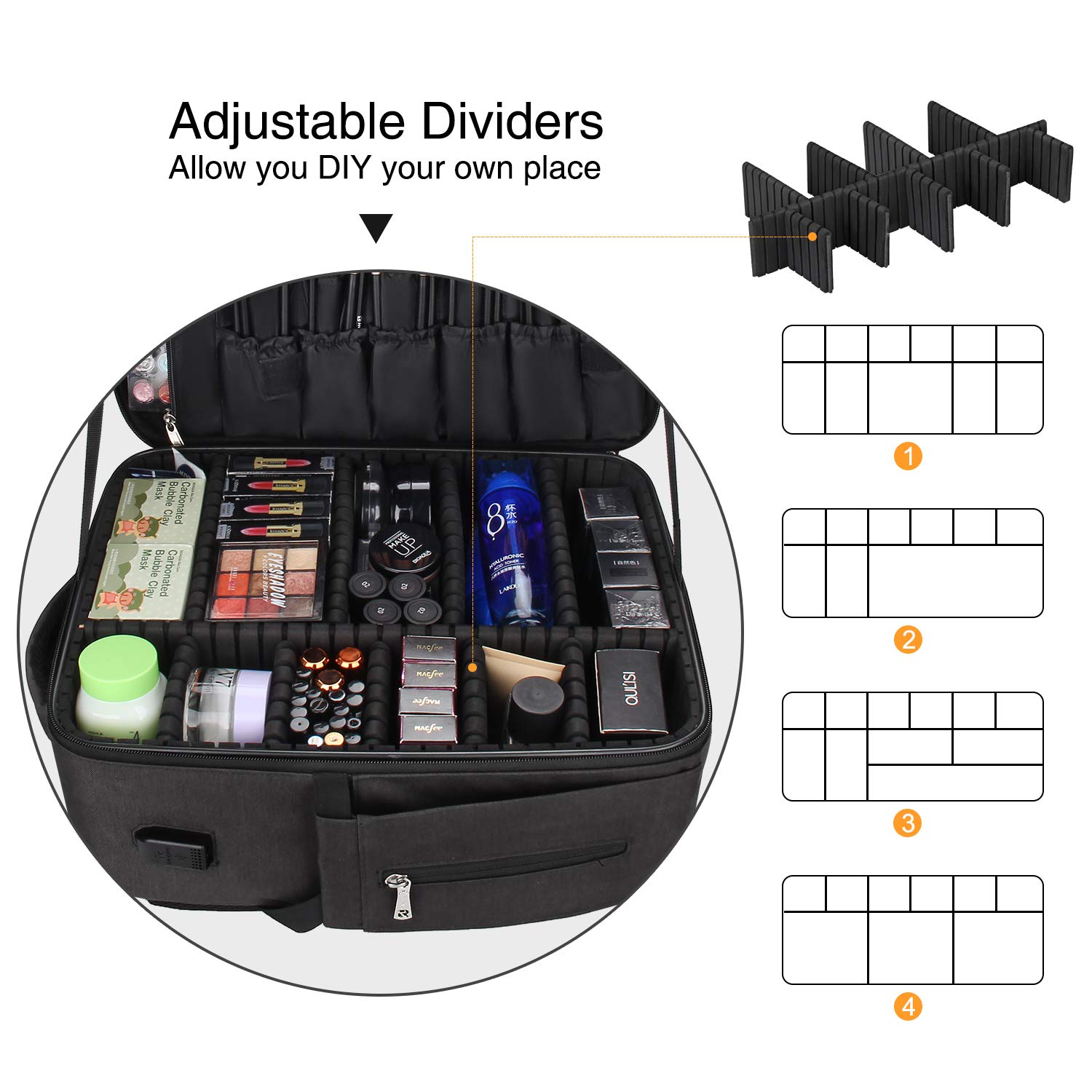 Professional Relavel Extra Large Makeup Backpack – Travel Train Case Cosmetic Organizer for Women & Girls, Adjustable Dividers & Shoulder Strap – Perfect for Makeup Artists, Salon Professionals & Travel Beauty Essentials