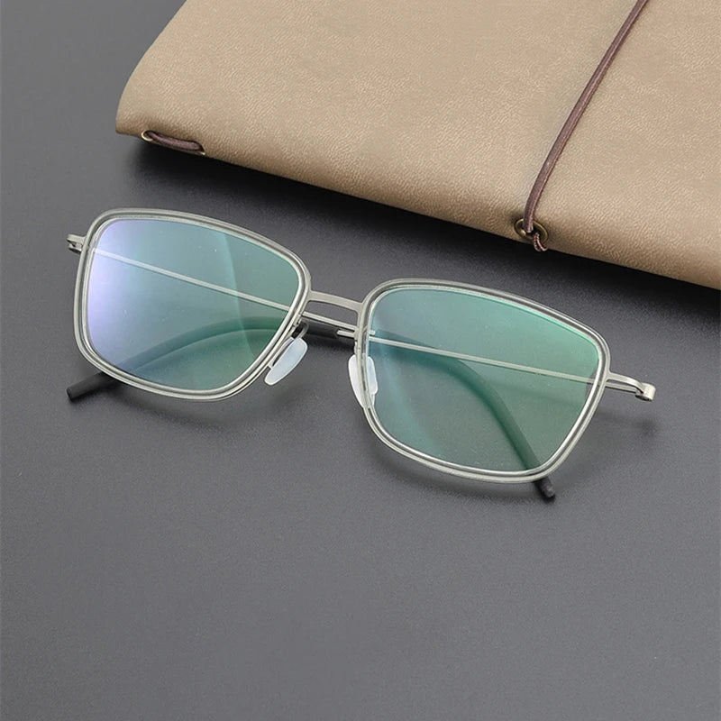 Stylish Black Square Titanium Acetate Eyeglasses for Women - Lightweight Full Rim Glasses Frame L5803 | Perfect for Office, Reading & Everyday Wear