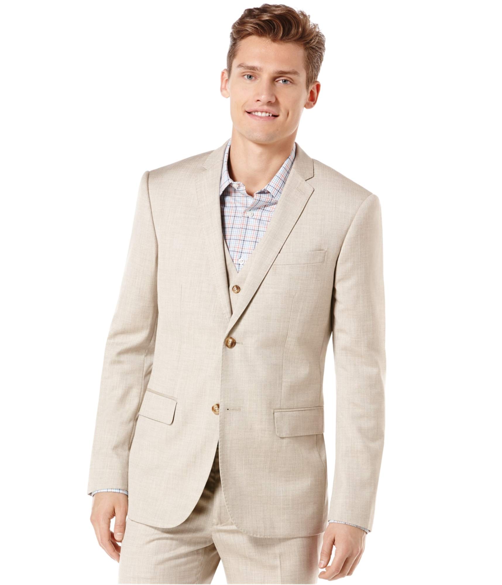 Perry Ellis Men's Big & Tall Textured PVL Jacket - Lightweight Water-Resistant Outerwear for Casual & Business Wear