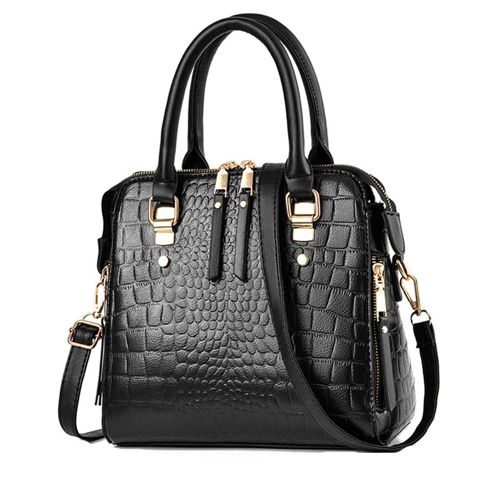 Stylish Women's Small Leather Tote Bag with Zip - Perfect for Travel, Work & Everyday Use | Crossbody Shoulder Purse & Handbag for Office, Commuting & Shopping