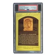 Charlie Gehringer Autographed 4x6 Detroit Tigers Hall of Fame Plaque Card with PSA/DNA Certification #85025739 - Perfect for Baseball Memorabilia Collectors and Tigers Fans Display