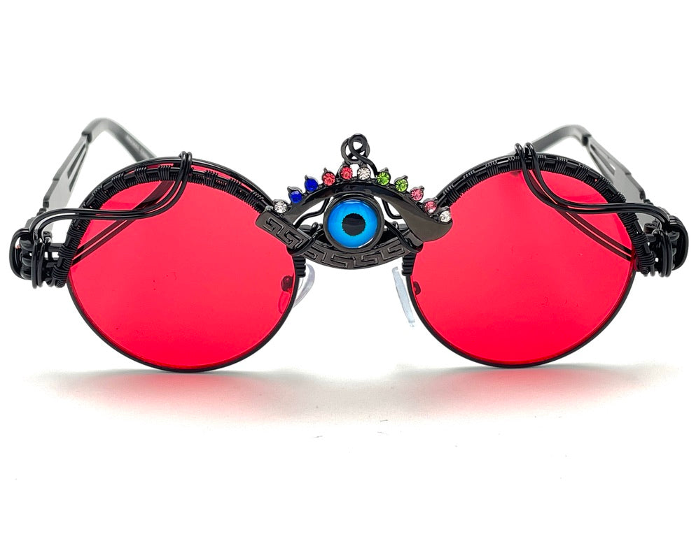 NEW Red Black 3rd Eye Chakra Crystal Necklace - Spiritual Healing Jewelry for Meditation, Yoga & Energy Balancing