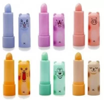 Perfect Beauty Product Cartoon Lip Balm Pack of 6 - Fruity Flavored Moisturizing Lip Care for Kids & Adults - Great for School, Travel, and Daily Hydration