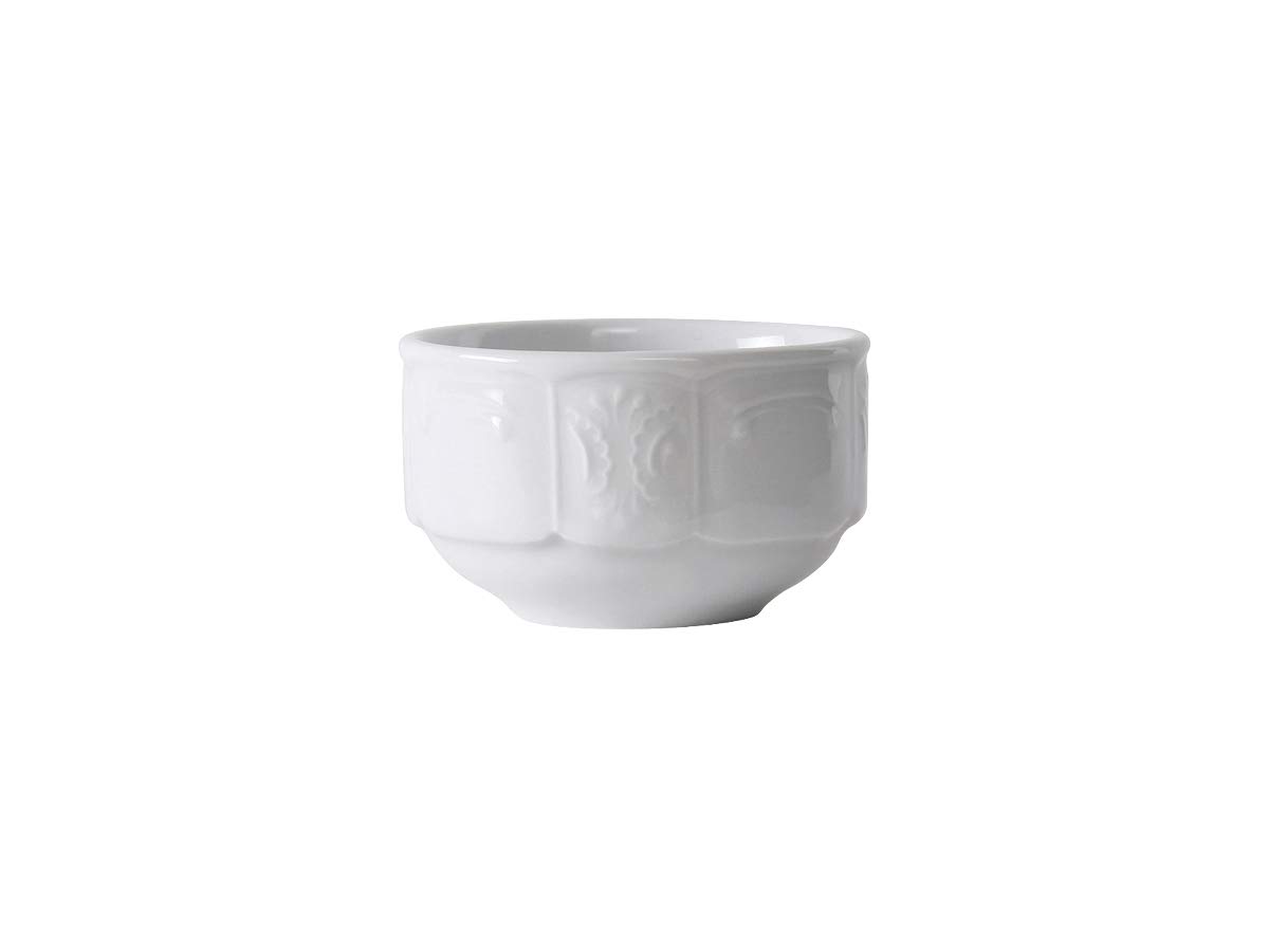 Tuxton CHB-070 7oz Stackable Round Bouillon Bowl - Microwave, Dishwasher & Oven Safe Vitrified Ceramic - Lead-Free Healthcare Food Container (Case of 36) - Perfect for Restaurants, Hospitals & Meal Prep