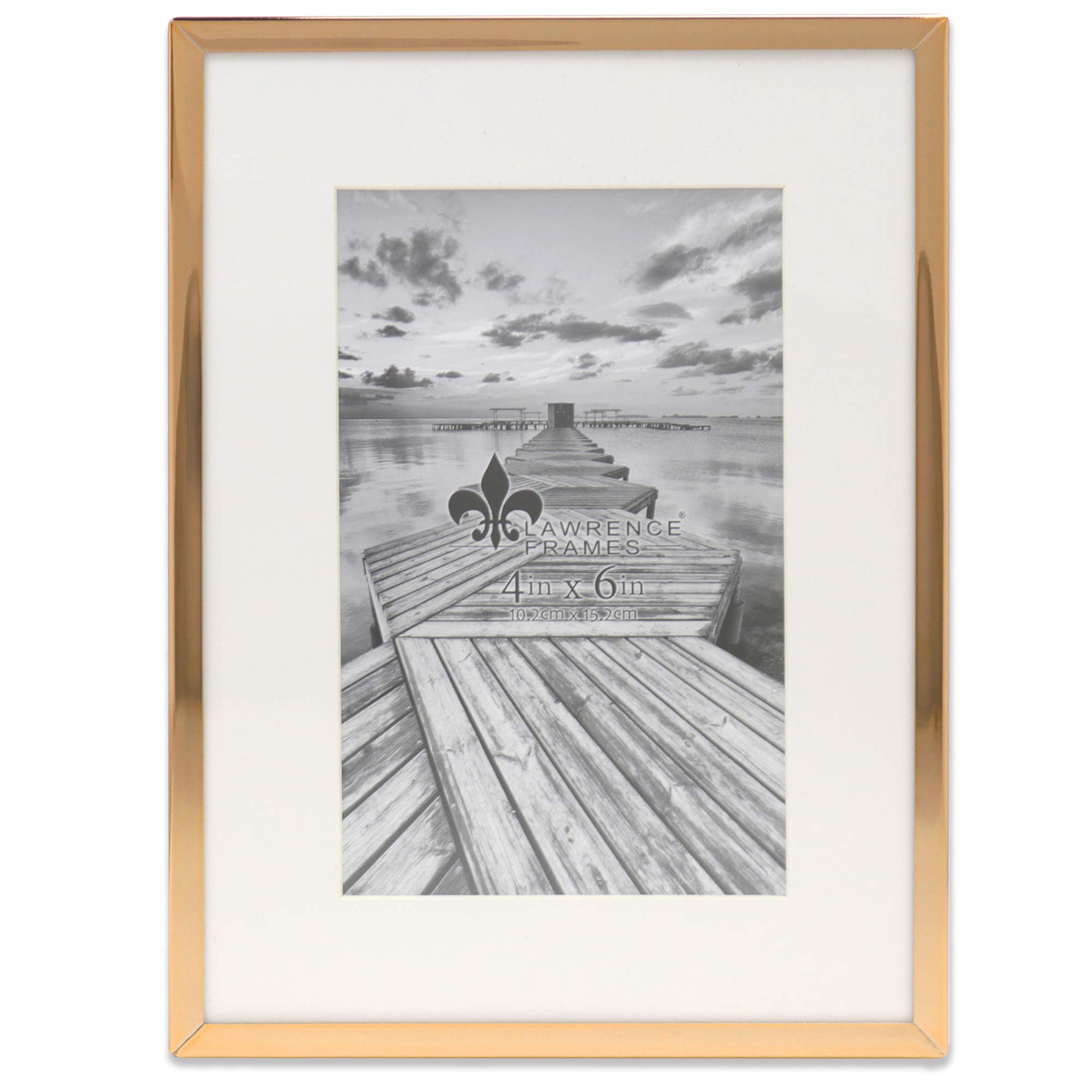 Lawrence Frames Classic Bead Picture Frame 4x6 Inch Gold - Perfect for Displaying Family Photos, Wedding Pictures & Home Decor