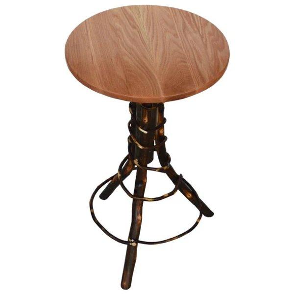 Solid Wood Hickory Accent Table - Rustic Side Table for Living Room, Bedroom, or Entryway - Perfect for Home Decor, Coffee Table Books, and Lamps