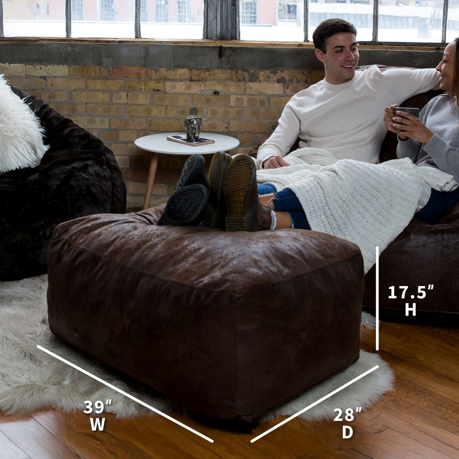 Nestle Loveseat Ottoman - Comfortable Small Sofa with Storage for Living Room, Bedroom, and Office - Perfect for Relaxing, Reading, and Extra Seating