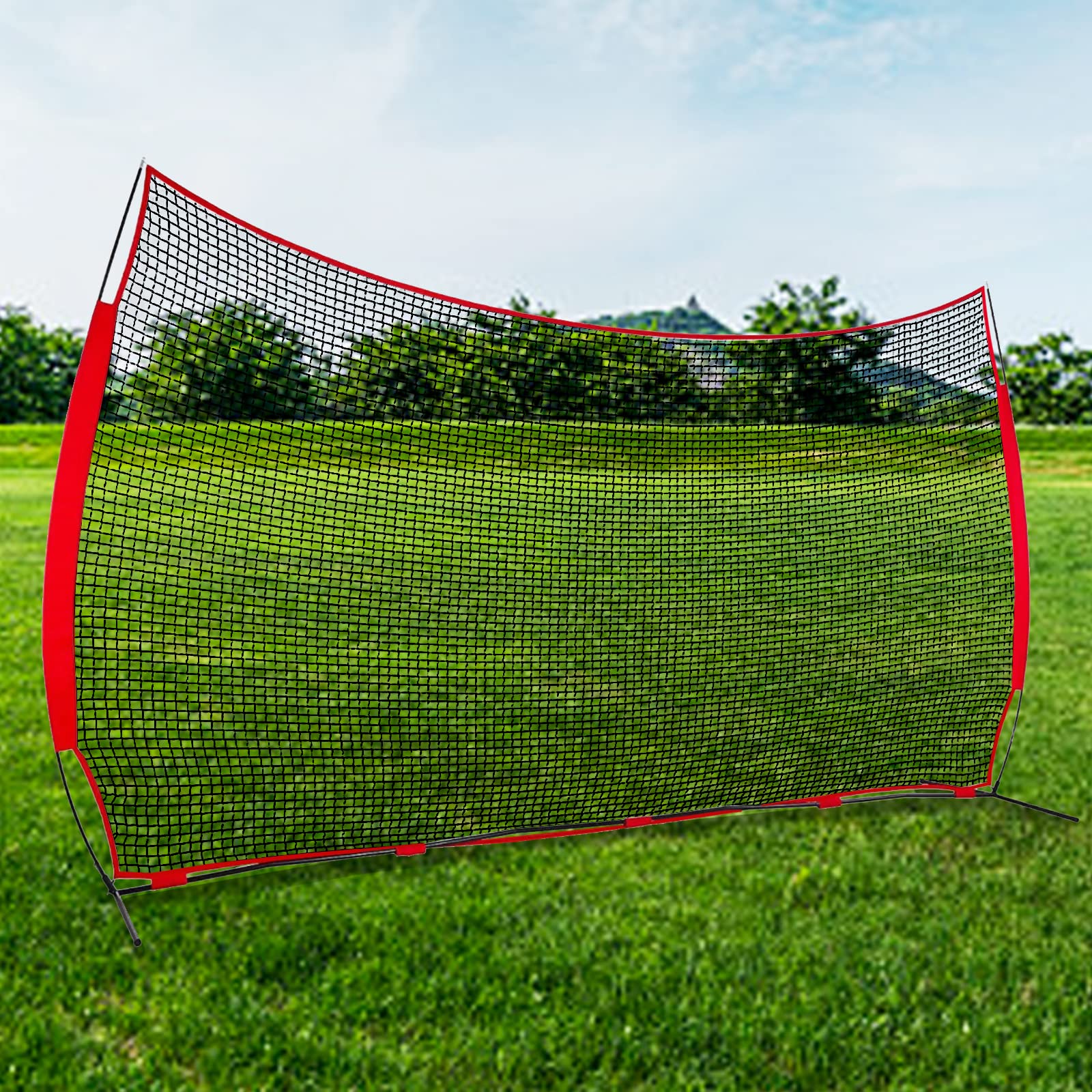 Portable Backstop Barrier Netting for Lacrosse, Soccer, Basketball & Tennis - Multi-Sport Protective Screen with Carry Bag | Perfect for Backyard, Training & Game Practice